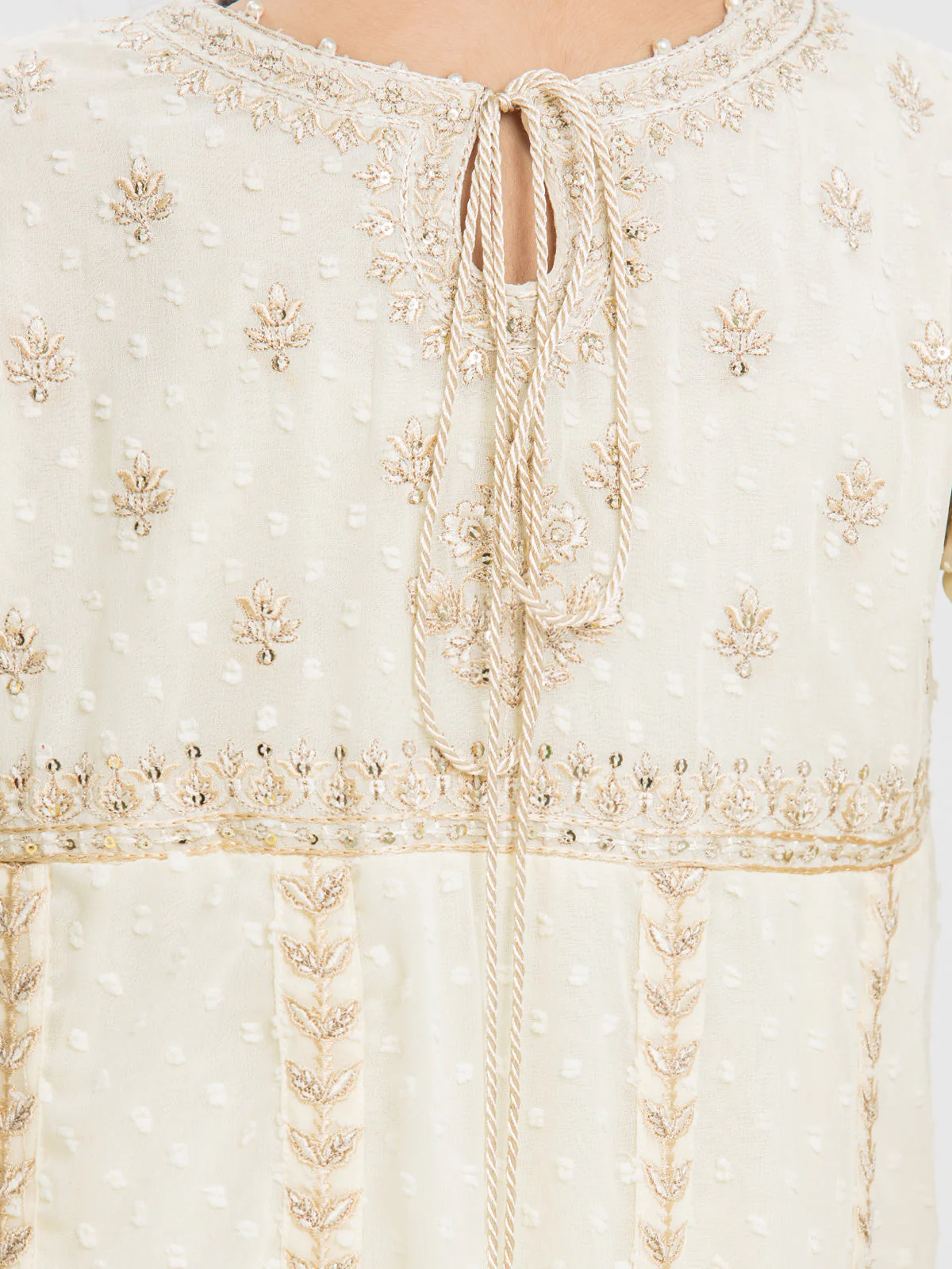 Girl's Cream Pishwas - EGTPLE23-22223SD - Image 6