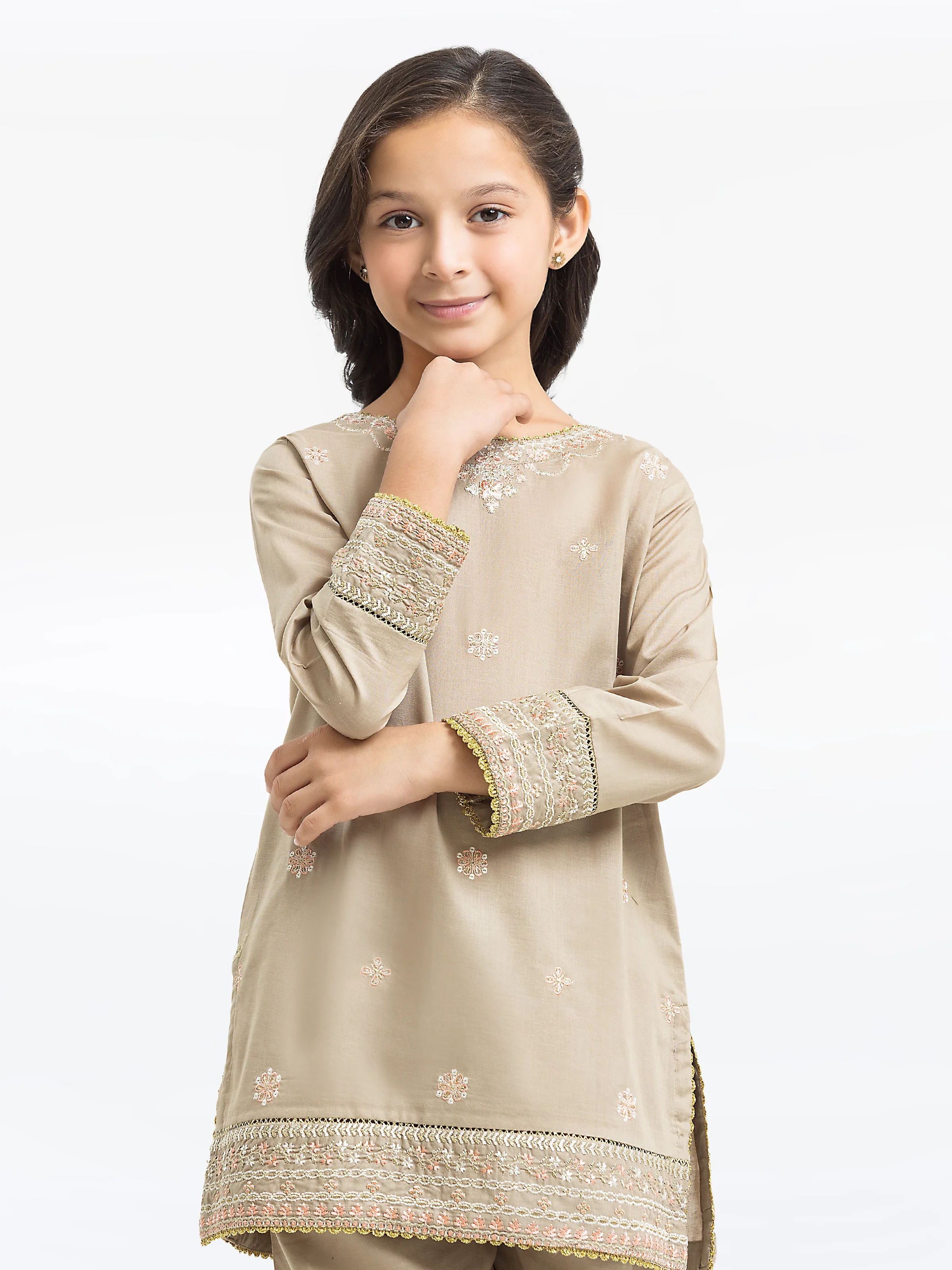 Girl's Dark Beige Pret - EGTKE24-70775ST - Image 2