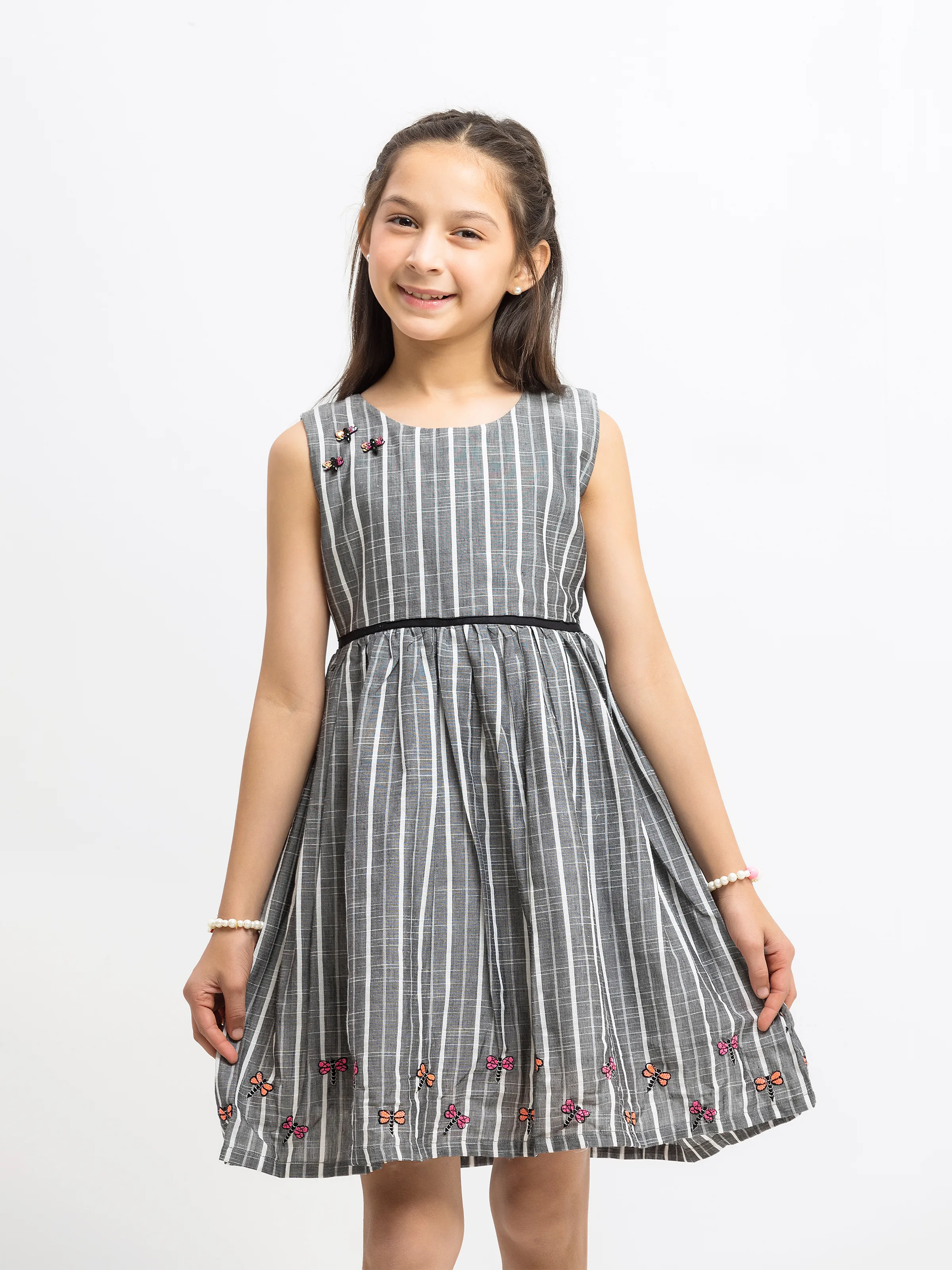 Girl's Dark Grey Frock - EGTF24-200073 - Image 2