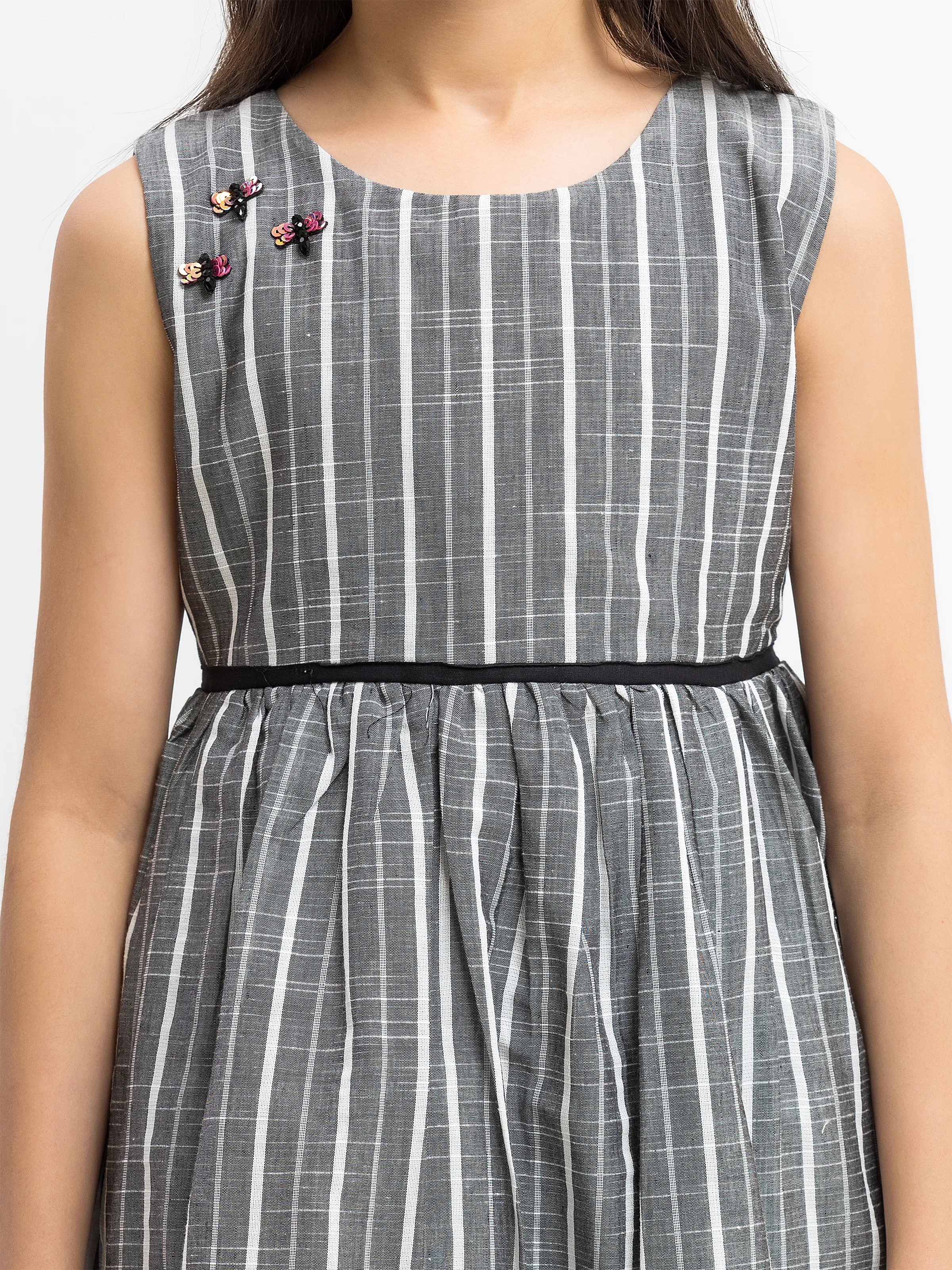 Girl's Dark Grey Frock - EGTF24-200073 - Image 3