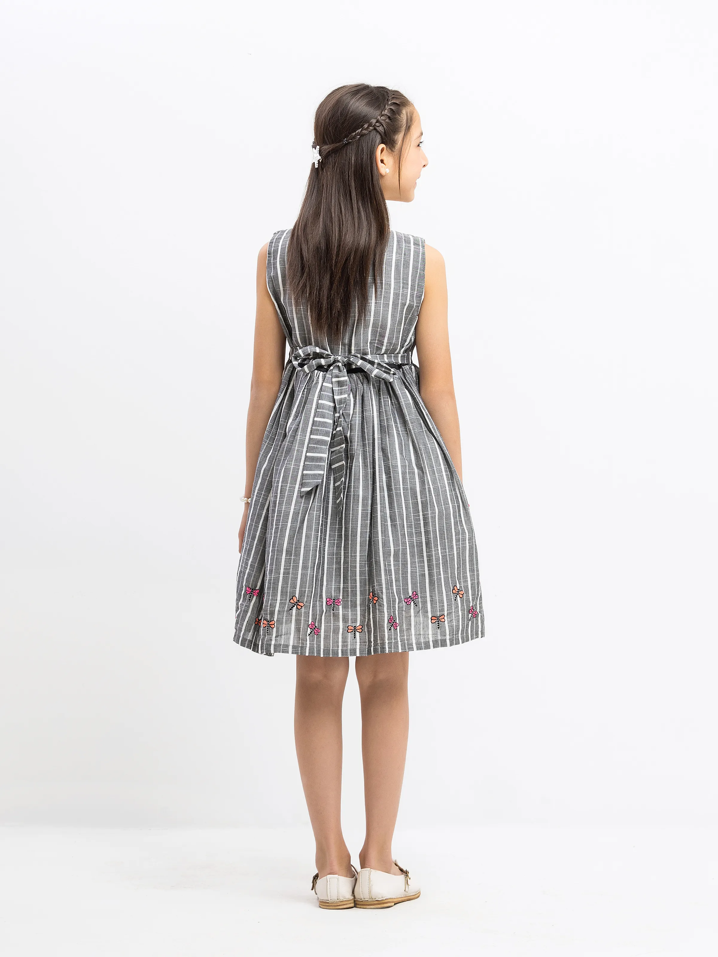 Girl's Dark Grey Frock - EGTF24-200073 - Image 5