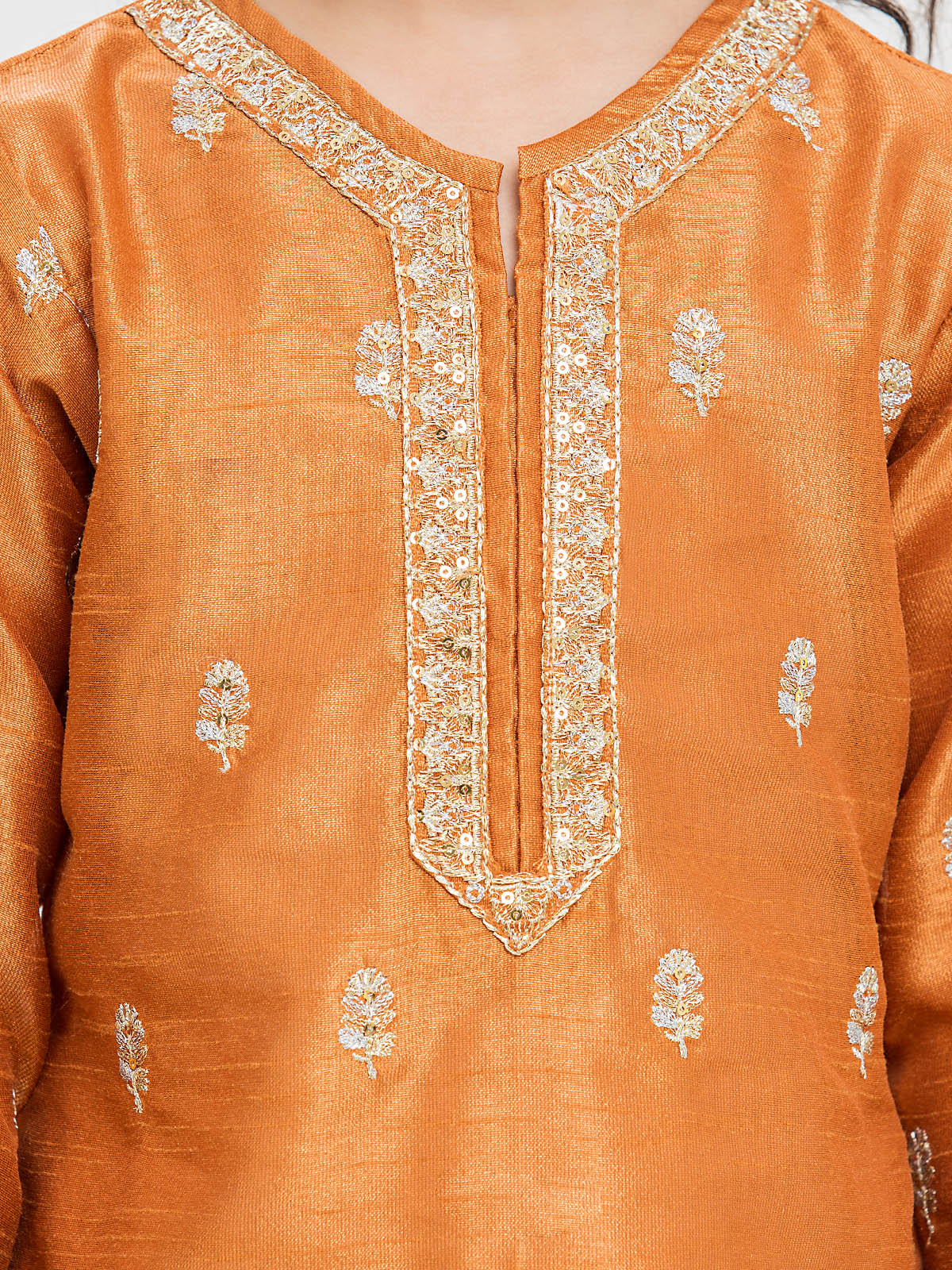 Girl's Dark Mustard Pishwas - EGTPF22-70433ST - Image 4