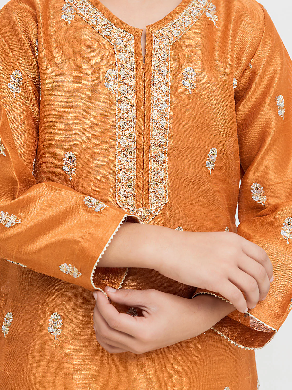 Girl's Dark Mustard Pishwas - EGTPF22-70433ST - Image 5