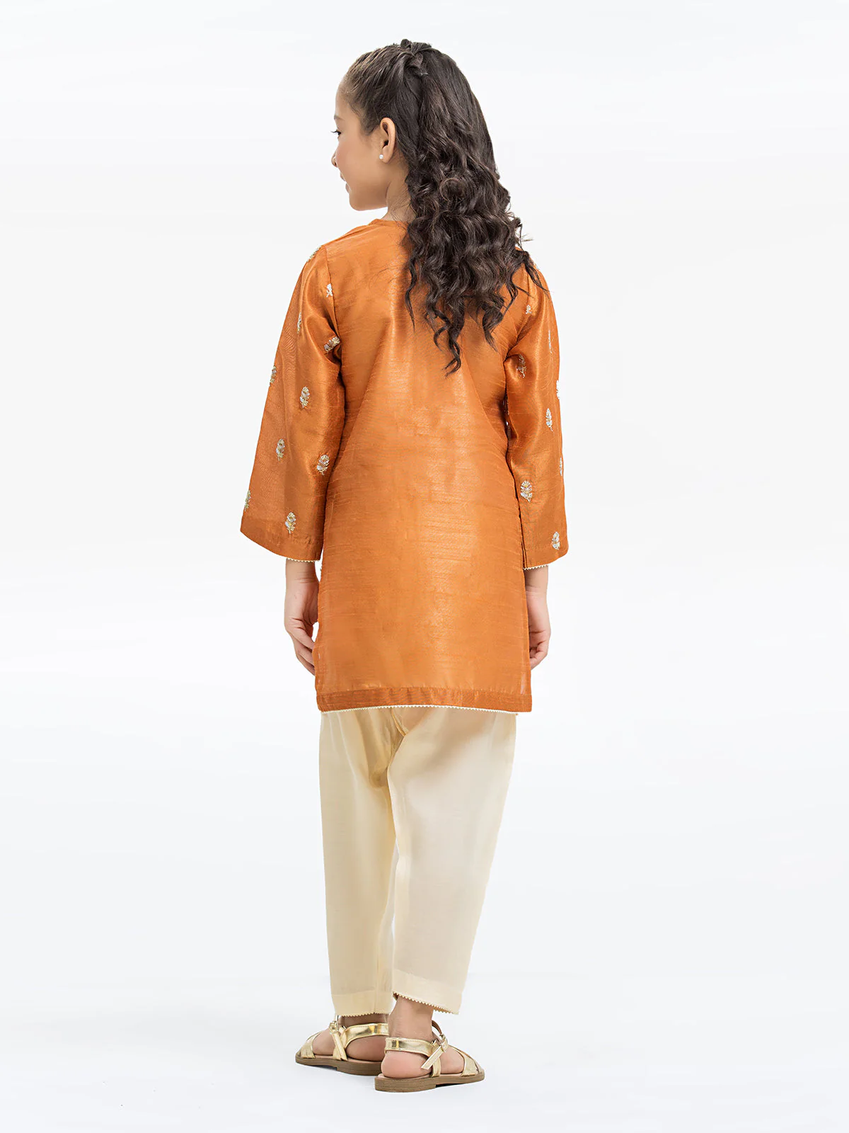 Girl's Dark Mustard Pishwas - EGTPF22-70433ST - Image 6