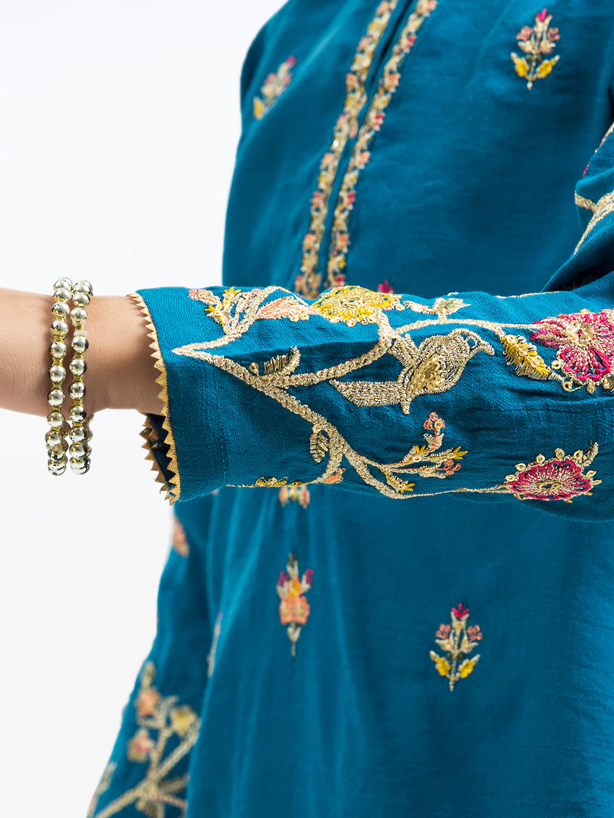Girl's Dark Turquoise Pishwas - EGTP24-22227ST - Image 4
