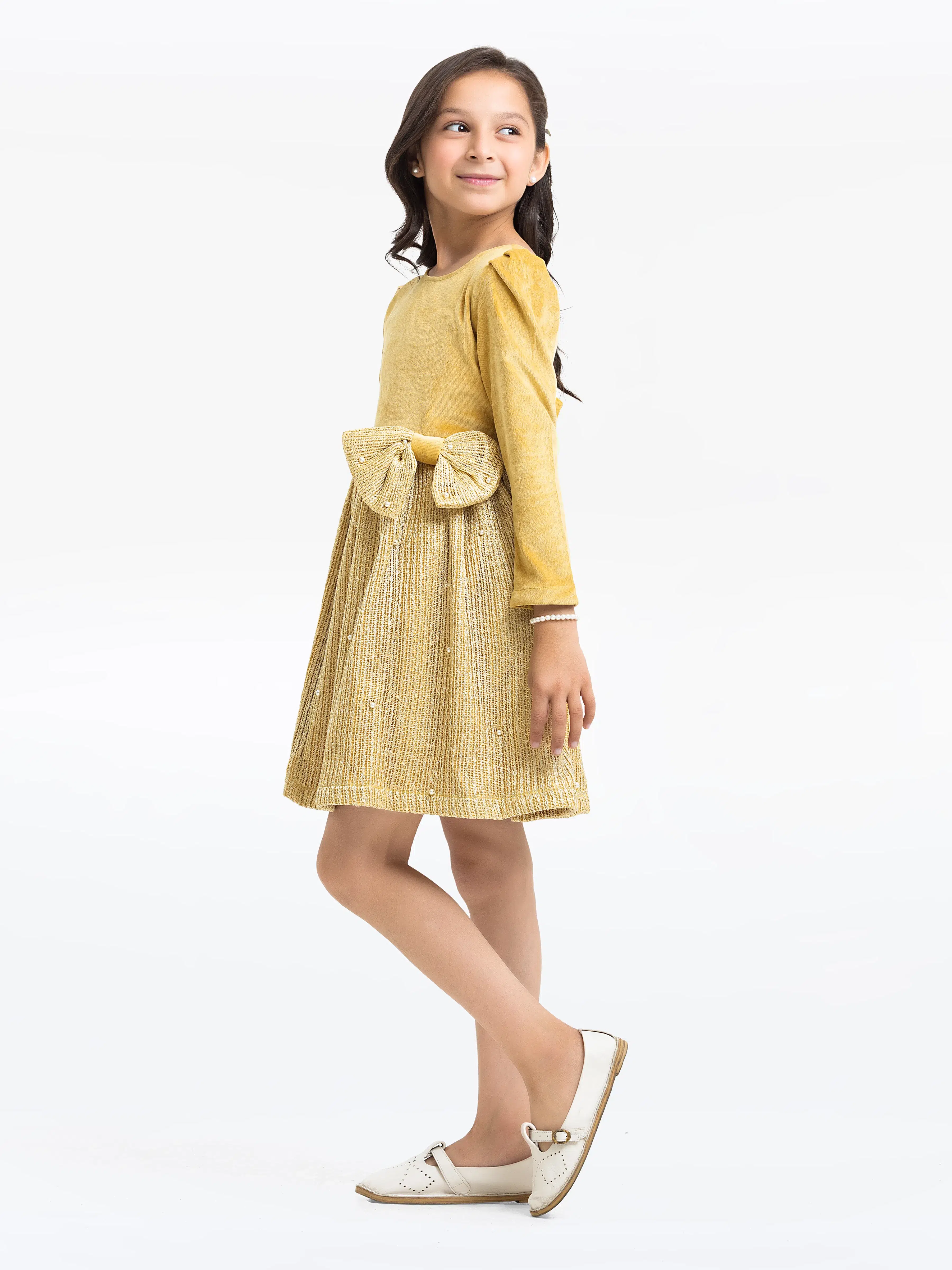 Girl's Golden Frock - EGTFK23W-200061 - Image 4