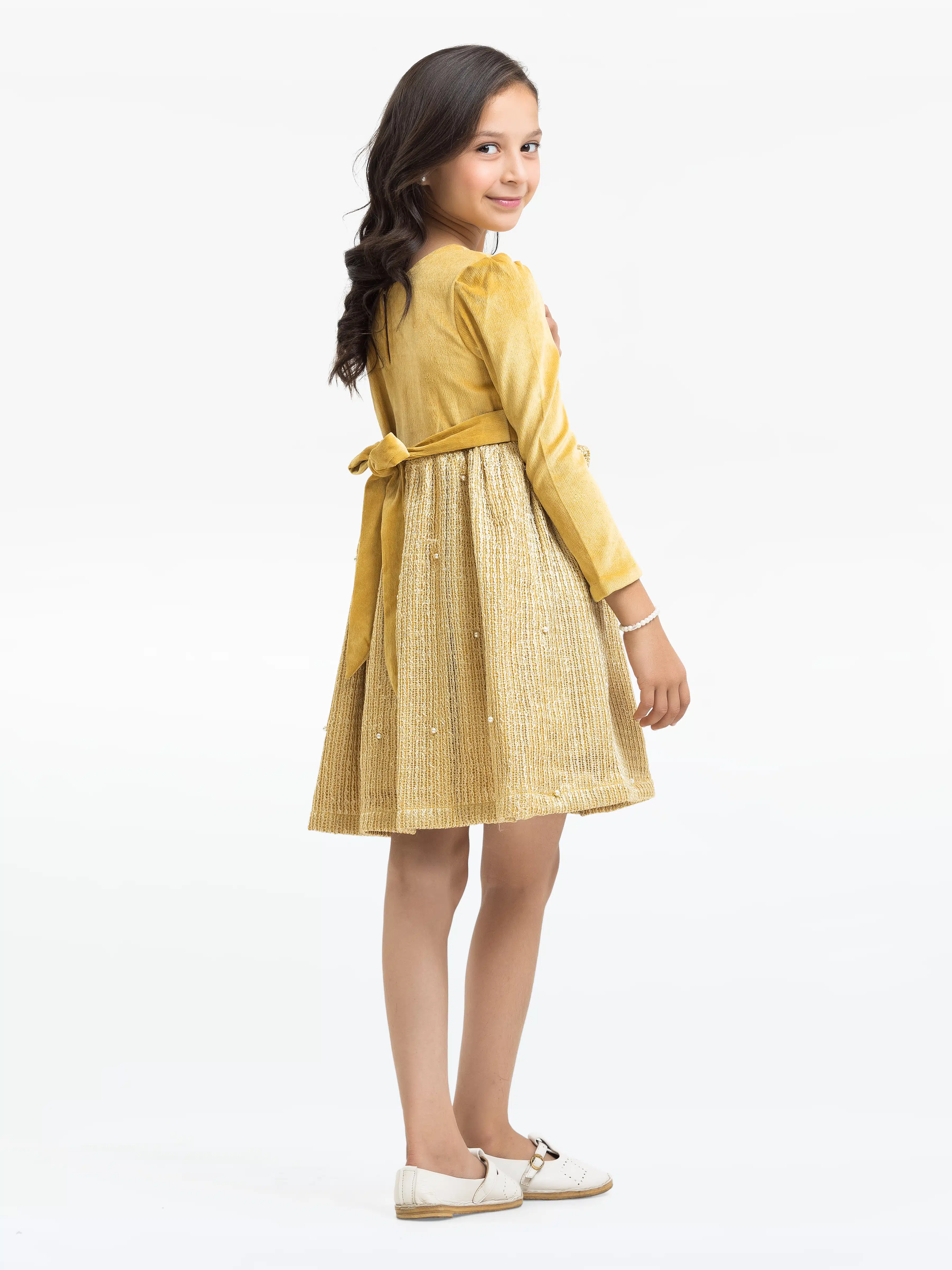 Girl's Golden Frock - EGTFK23W-200061 - Image 5