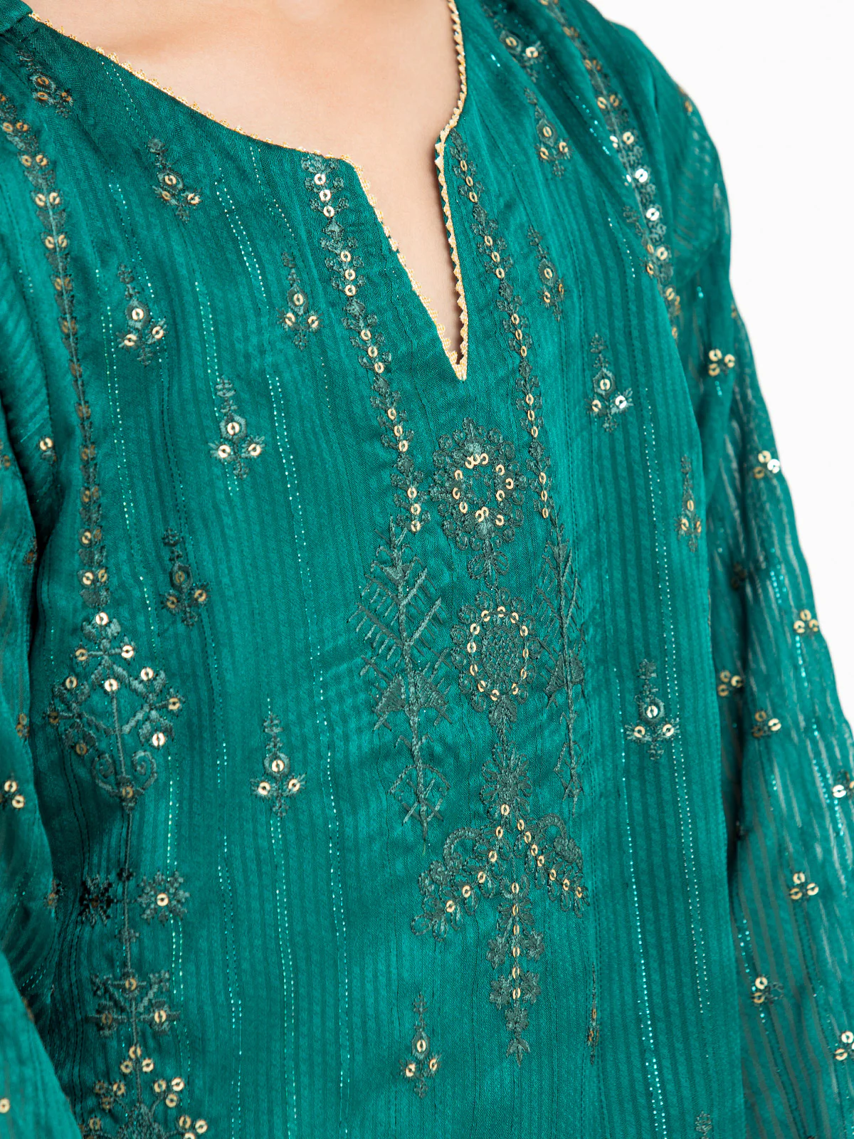 Girl's Green Pishwas - EGTPLE23-50001ST - Image 2