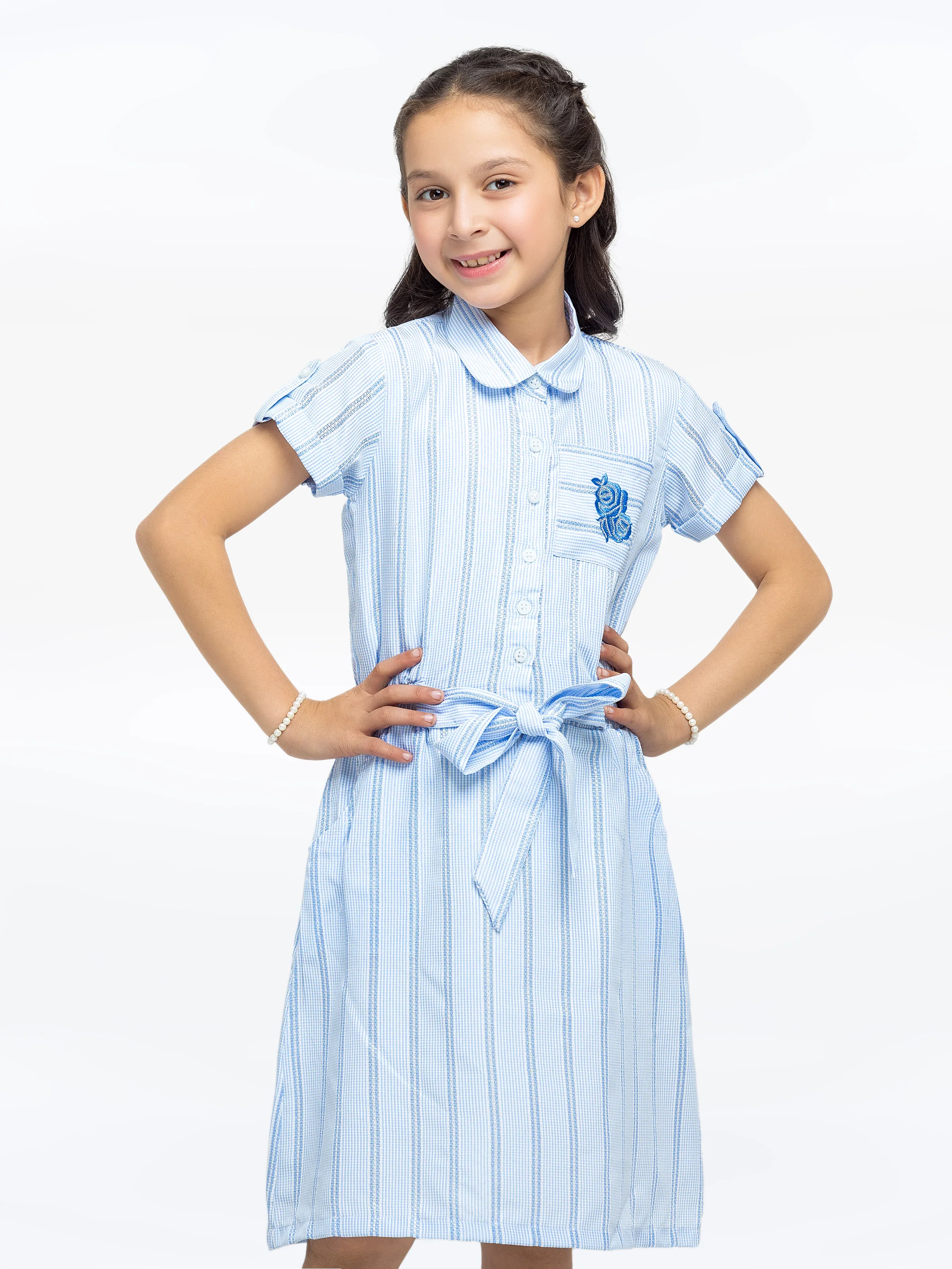 Girl's Light Blue Frock - EGTF24S-200079 - Image 2