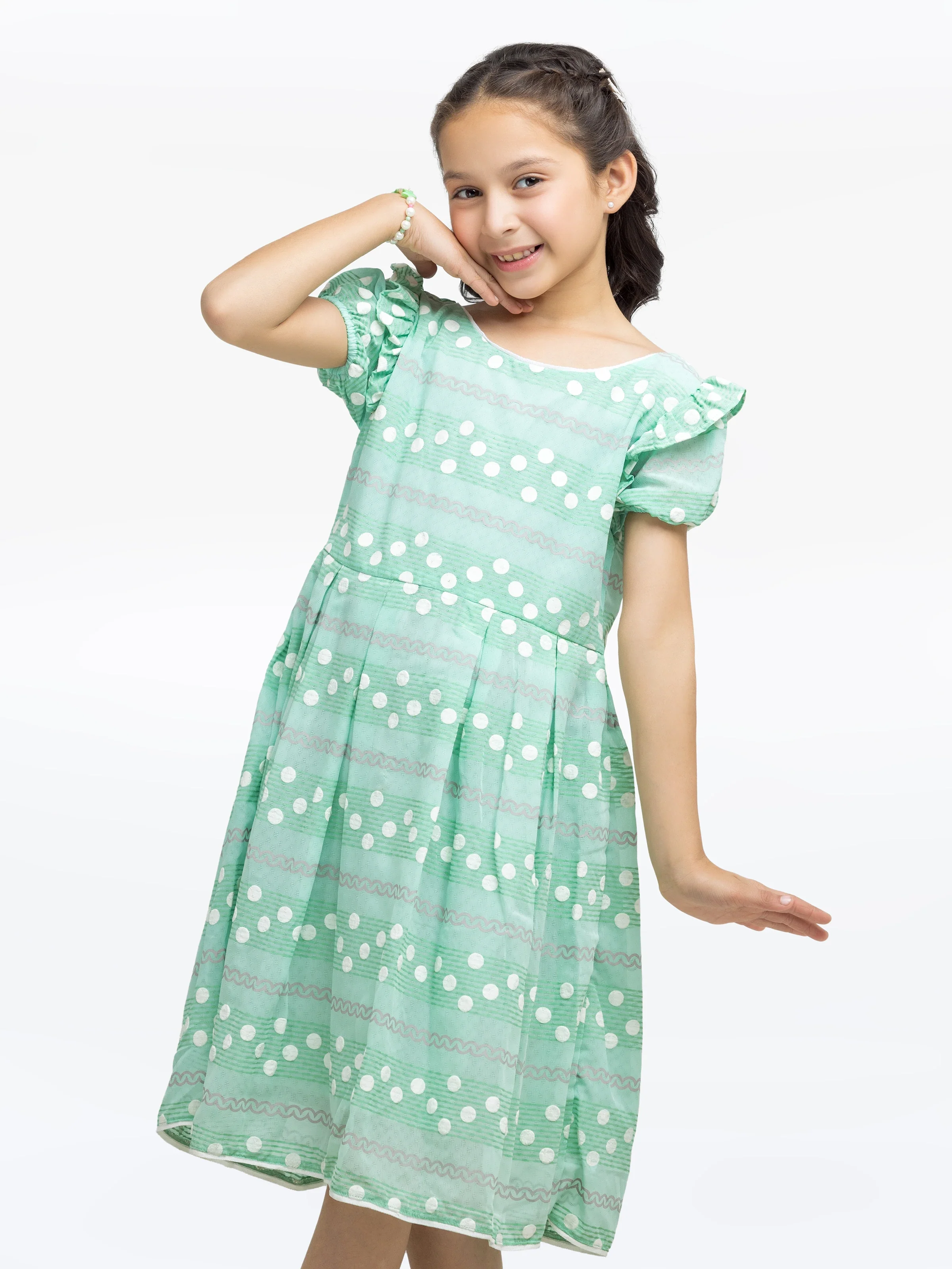 Girl's Light Green Frock - EGTF24S-200085 - Image 2