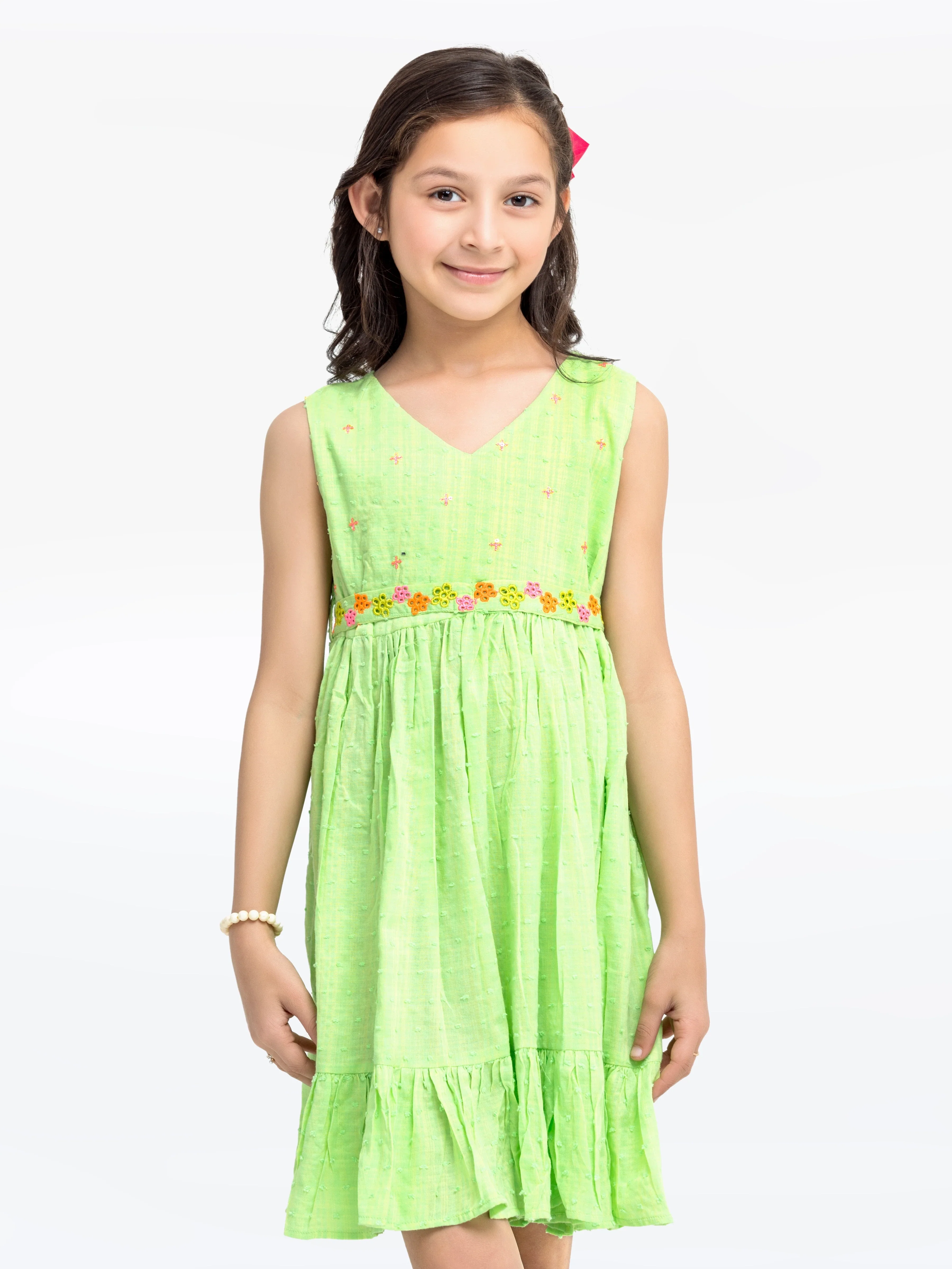 Girl's Light Green Frock - EGTF24S-200097 - Image 2