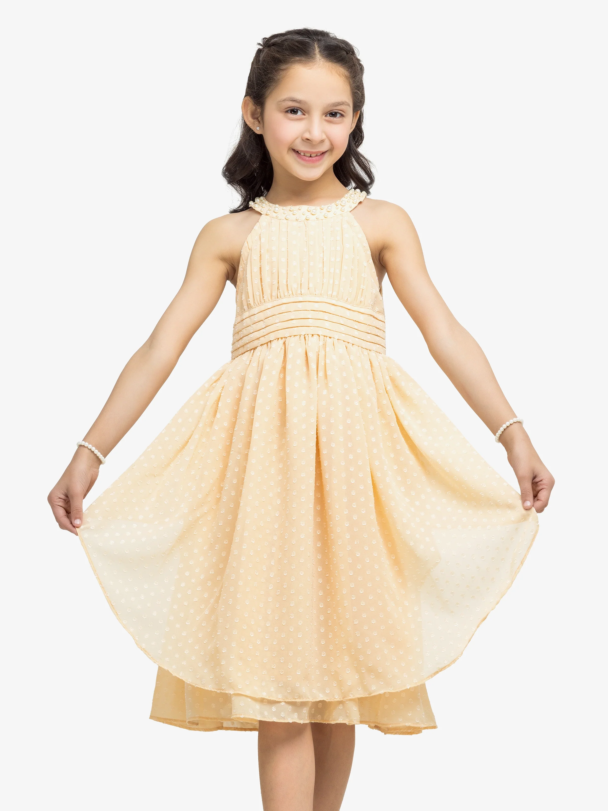 Girl's Light Peach Frock - EGTF24S-200095 - Image 2