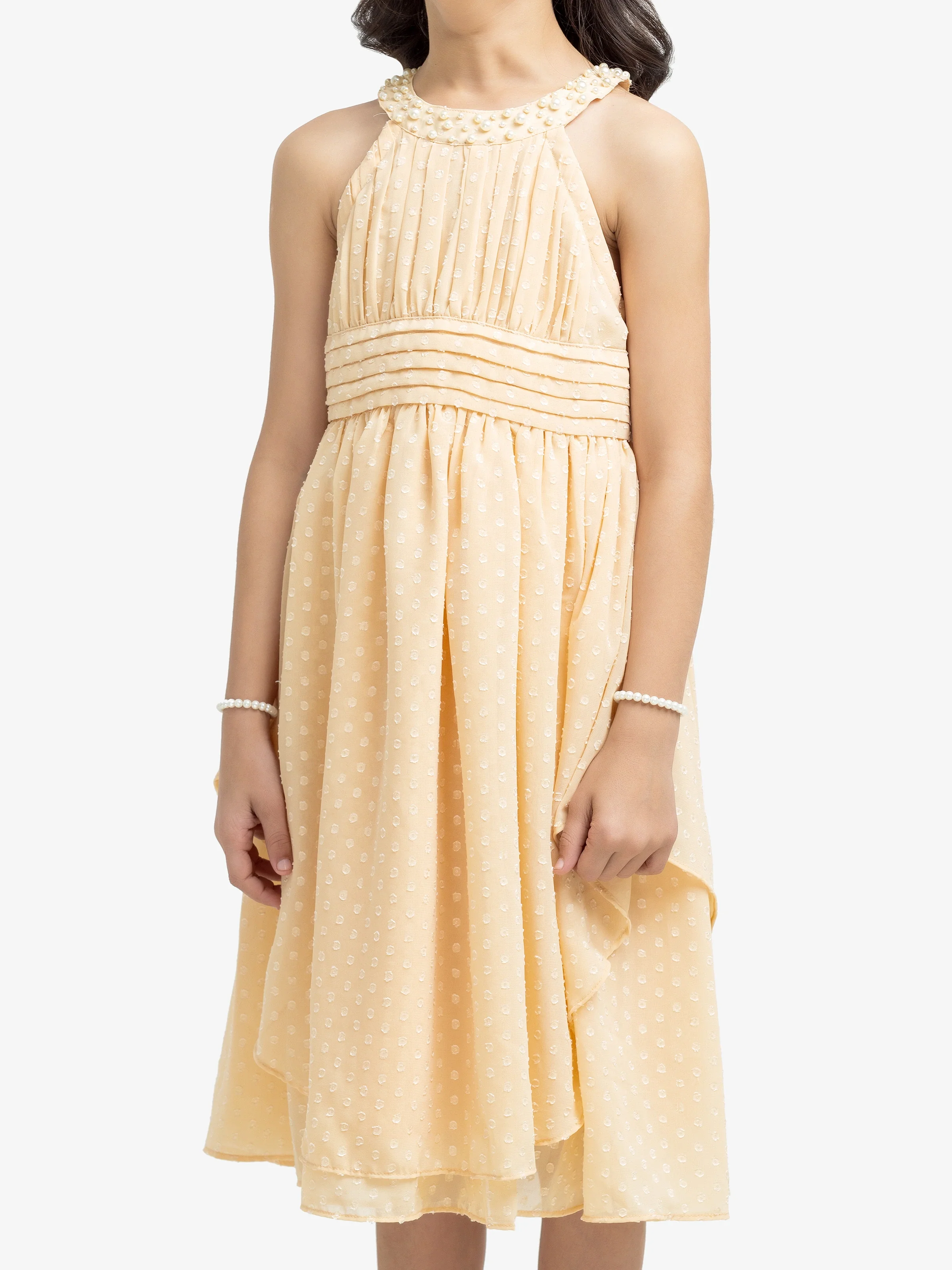 Girl's Light Peach Frock - EGTF24S-200095 - Image 3