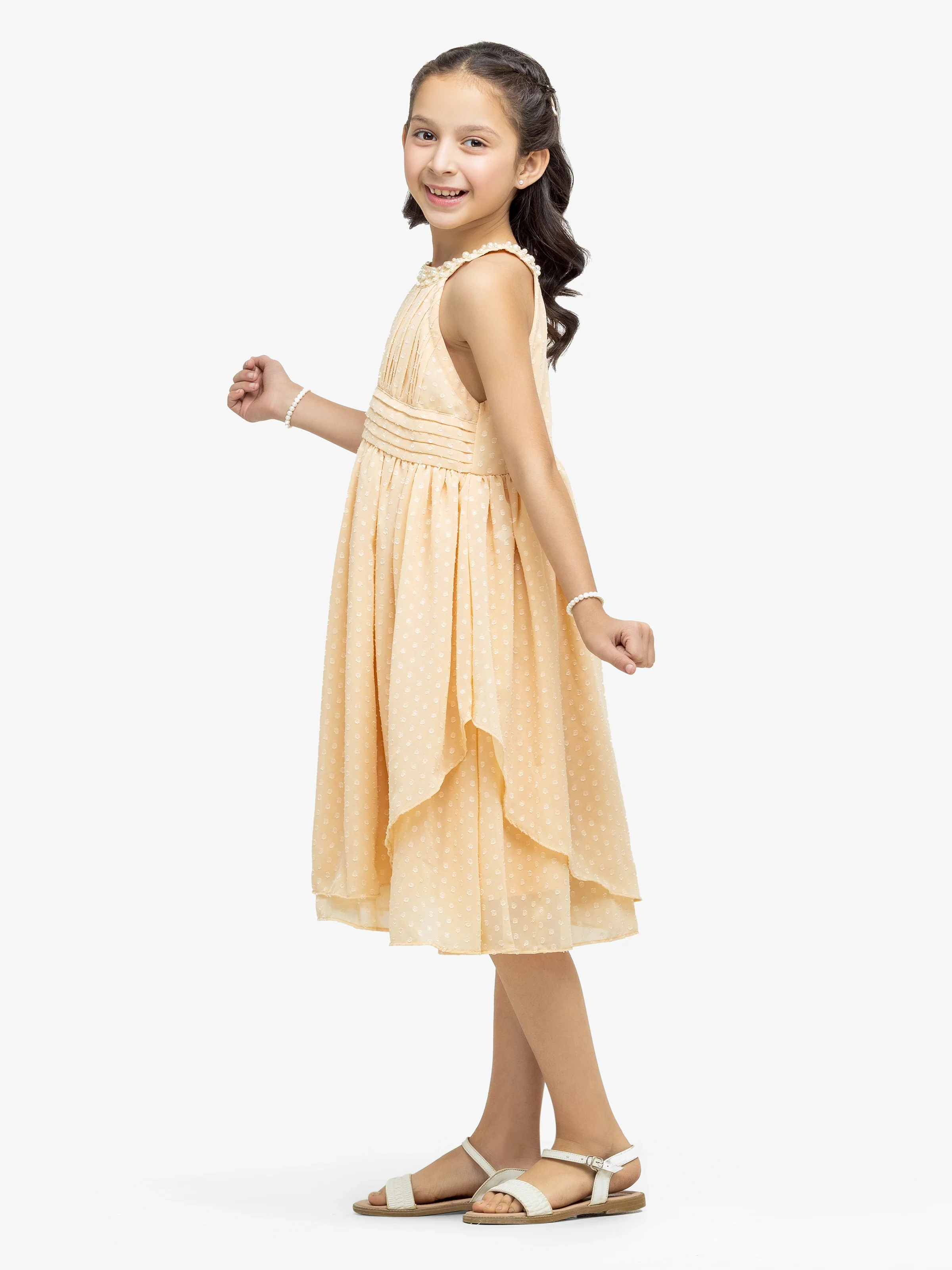 Girl's Light Peach Frock - EGTF24S-200095 - Image 4