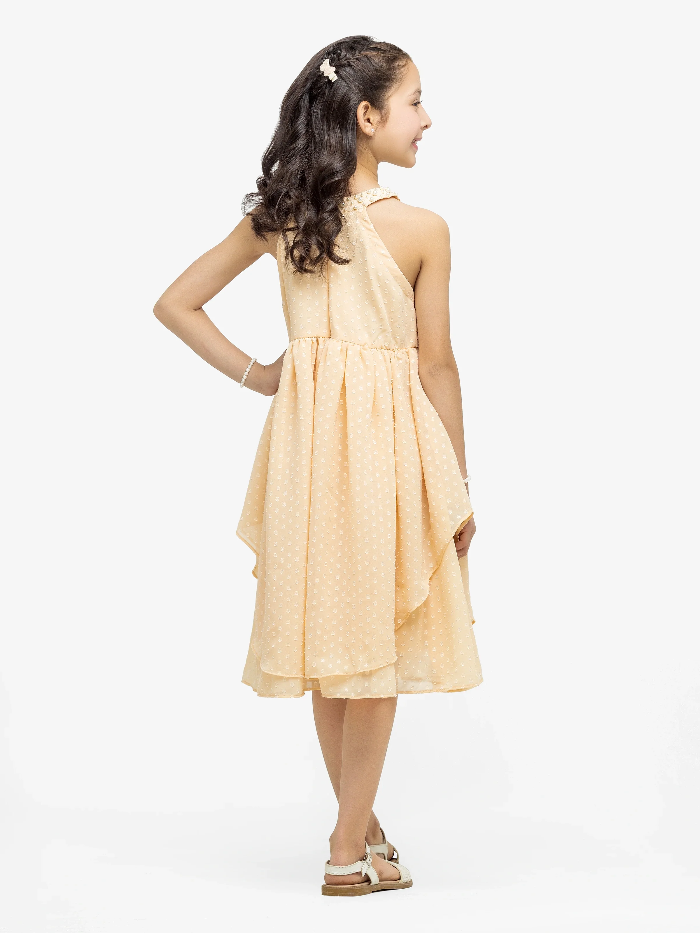 Girl's Light Peach Frock - EGTF24S-200095 - Image 5