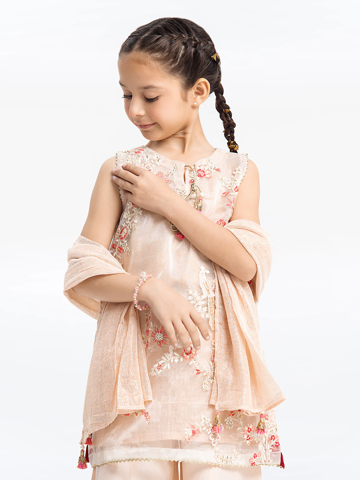 Girl's Light Pink Pishwas - EGTP23-22213 - Image 2