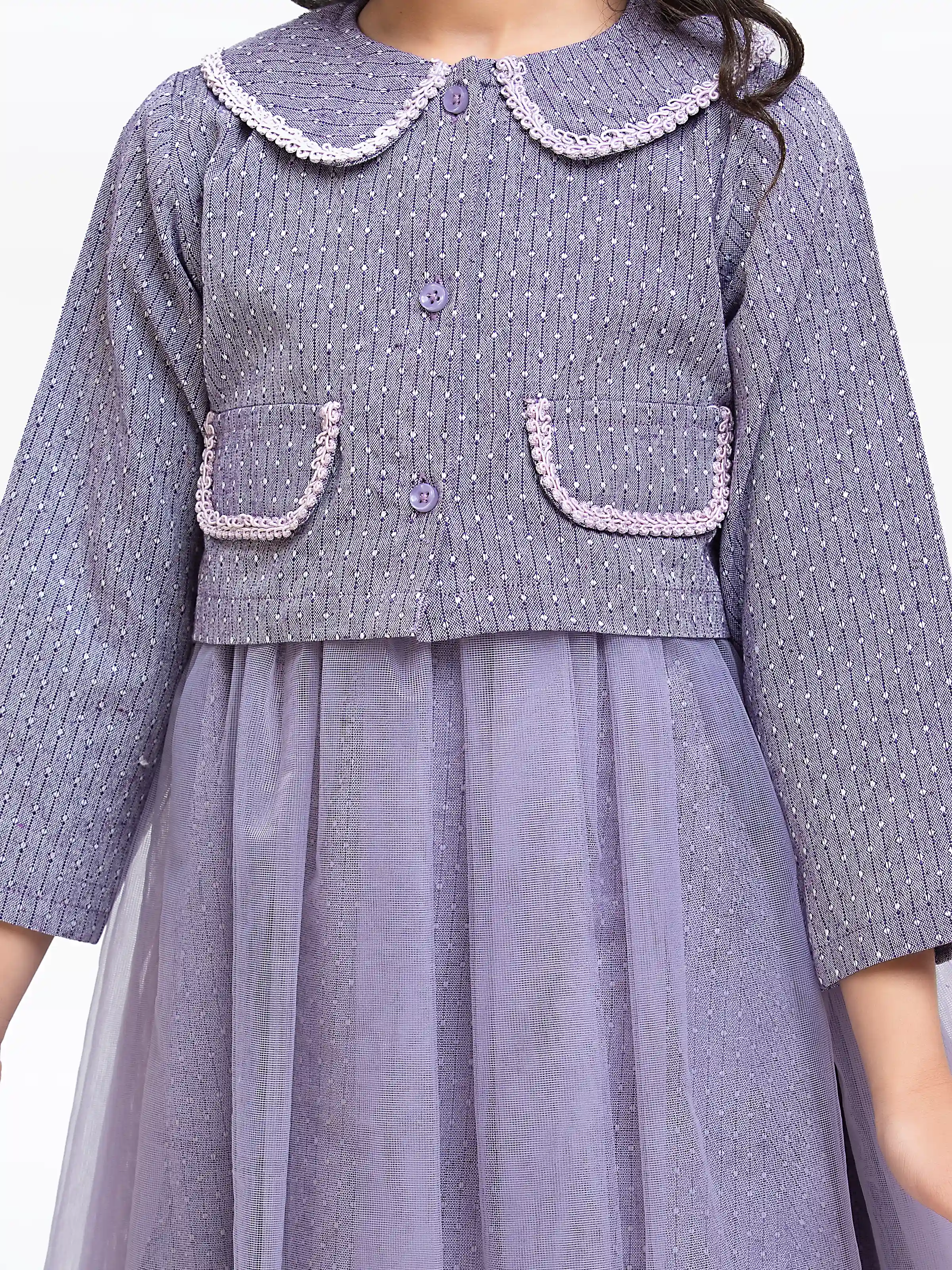 Girl's Light Purple Frock - EGTF24W-200057 - Image 3
