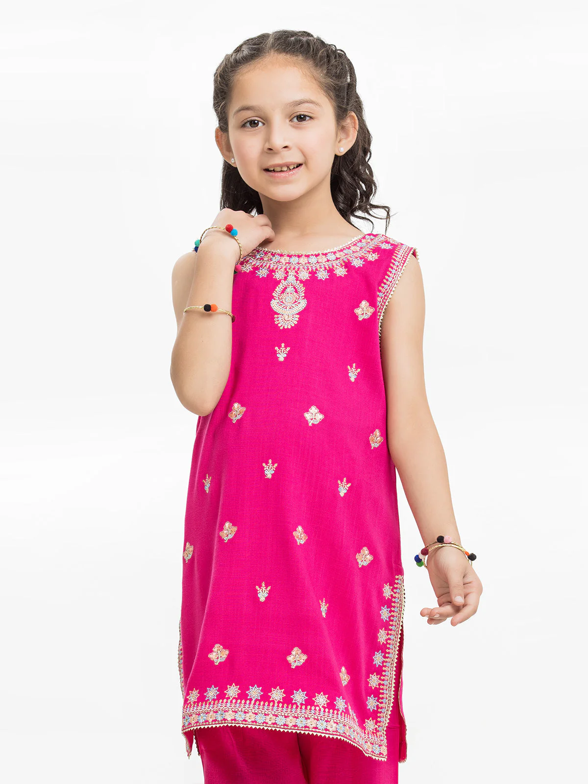 Girl's Magenta Pishwas - EGTKE23-70733ST - Image 2
