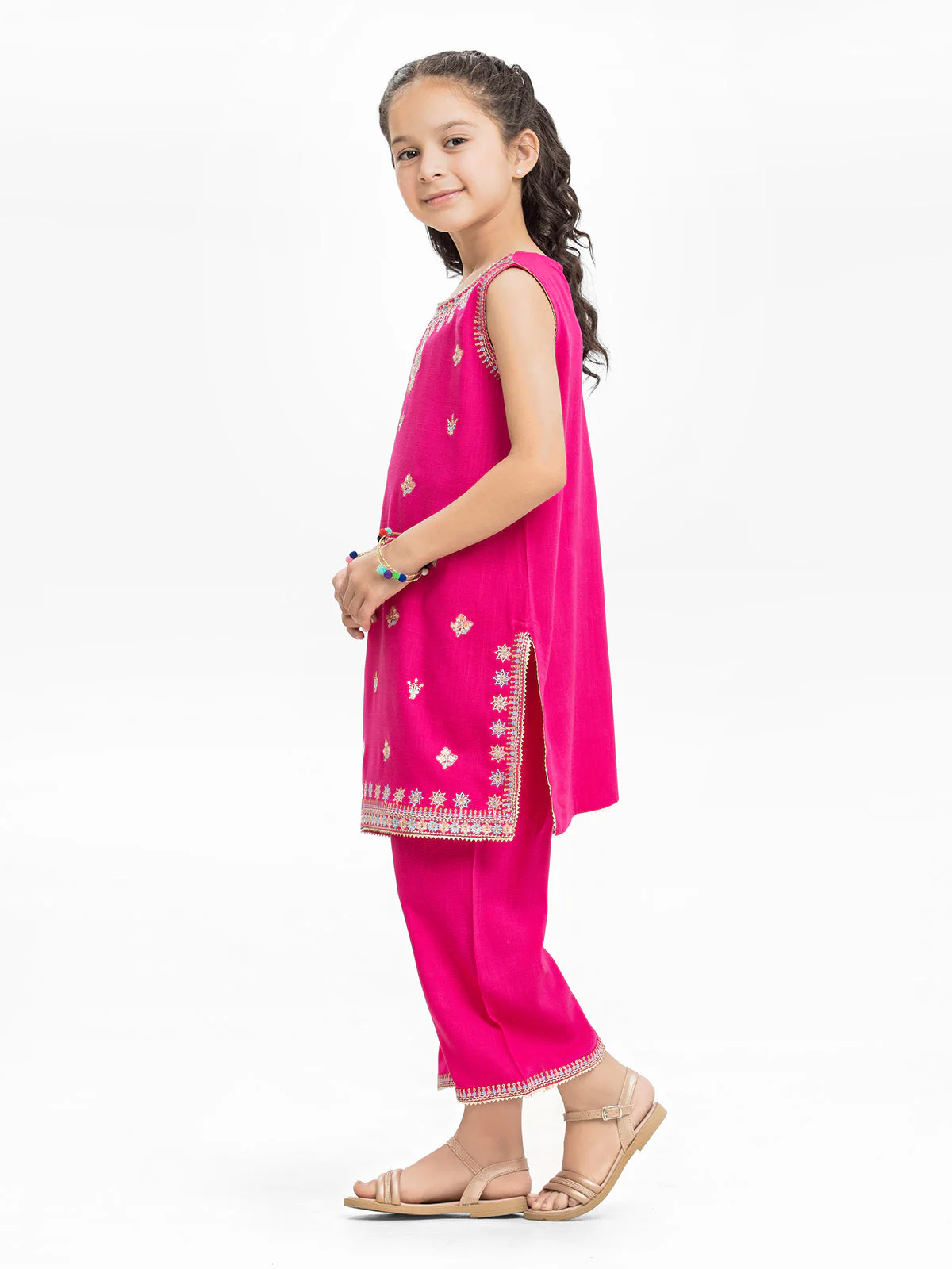 Girl's Magenta Pishwas - EGTKE23-70733ST - Image 3