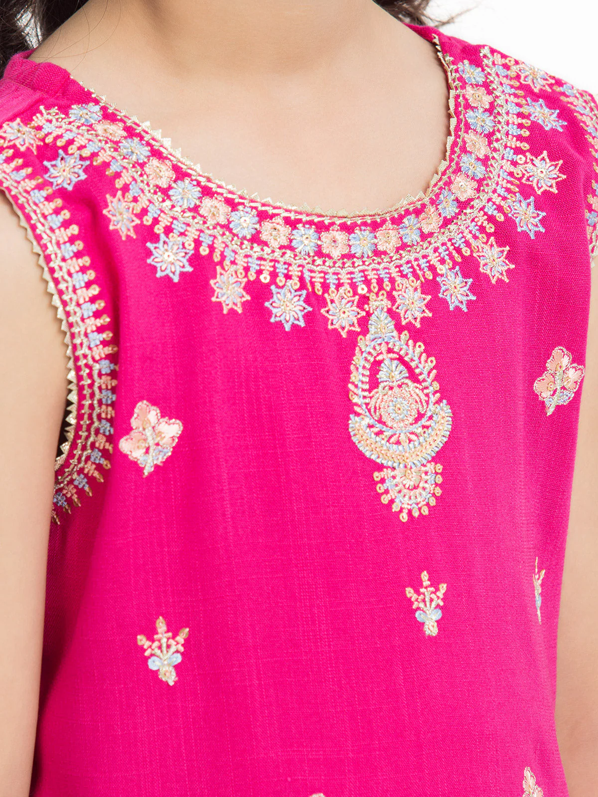 Girl's Magenta Pishwas - EGTKE23-70733ST - Image 4