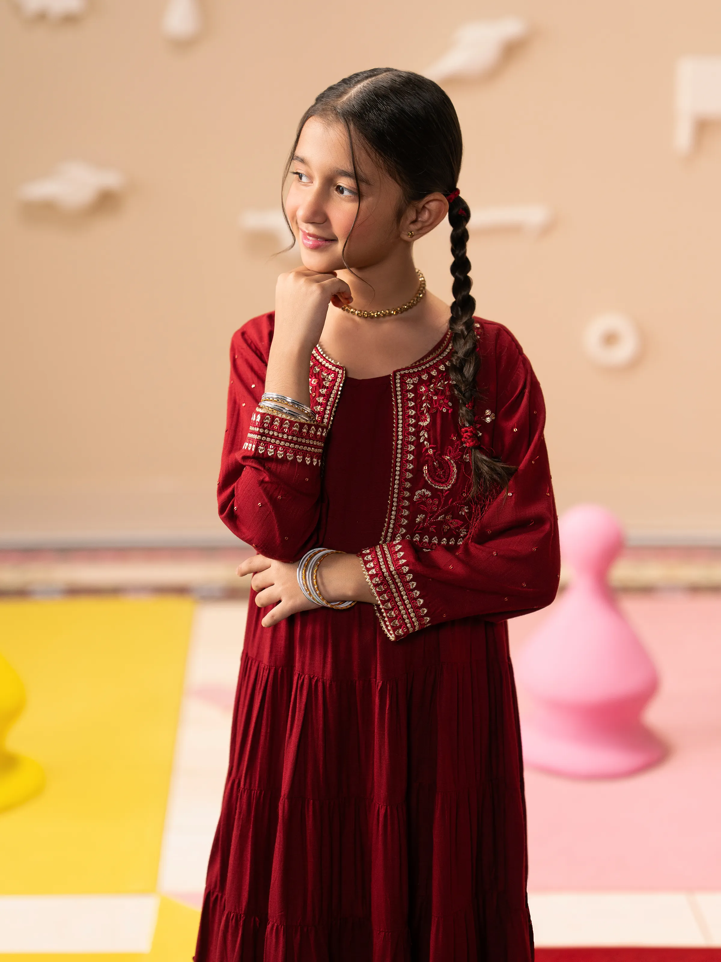 Girl's Maroon Pret - EGTPLE24-50021S - Image 2
