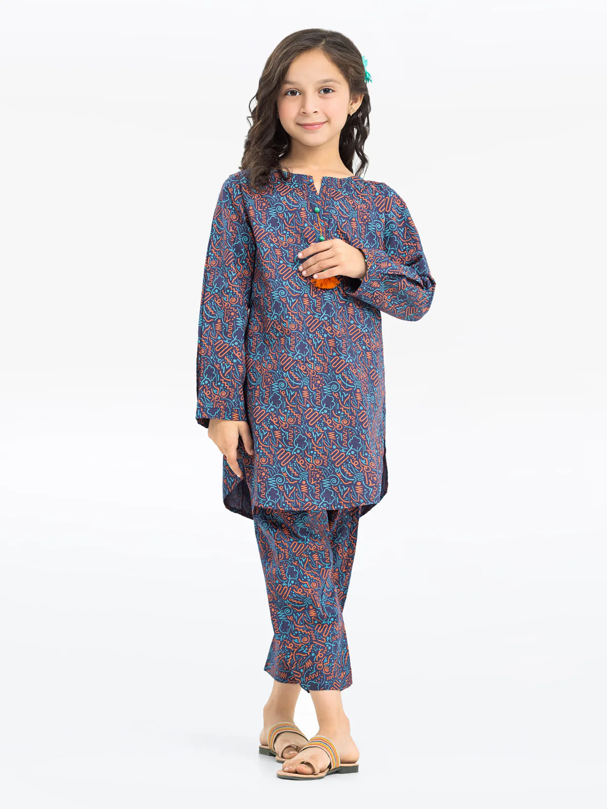 Girl's Cotton Satin Co-ord Set - EGTKP24-70740ST