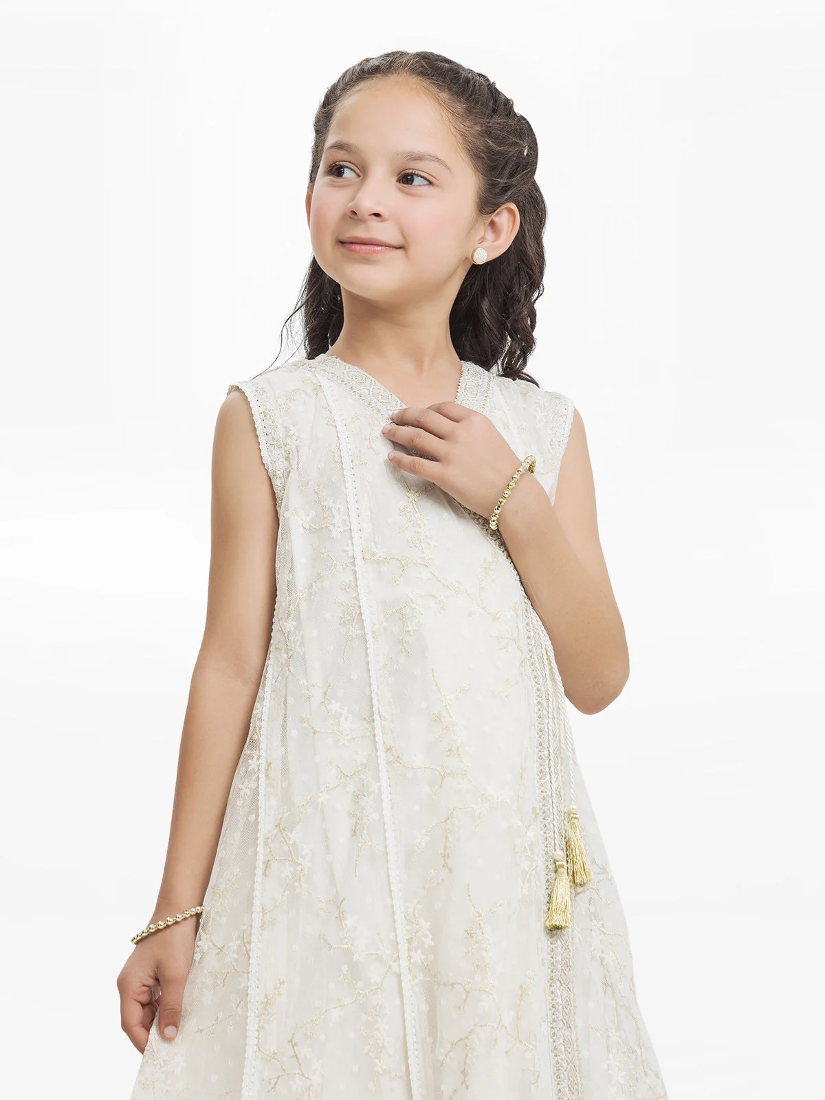 Girl's Off White Pishwas - EGTPLE24-22225ST - Image 2