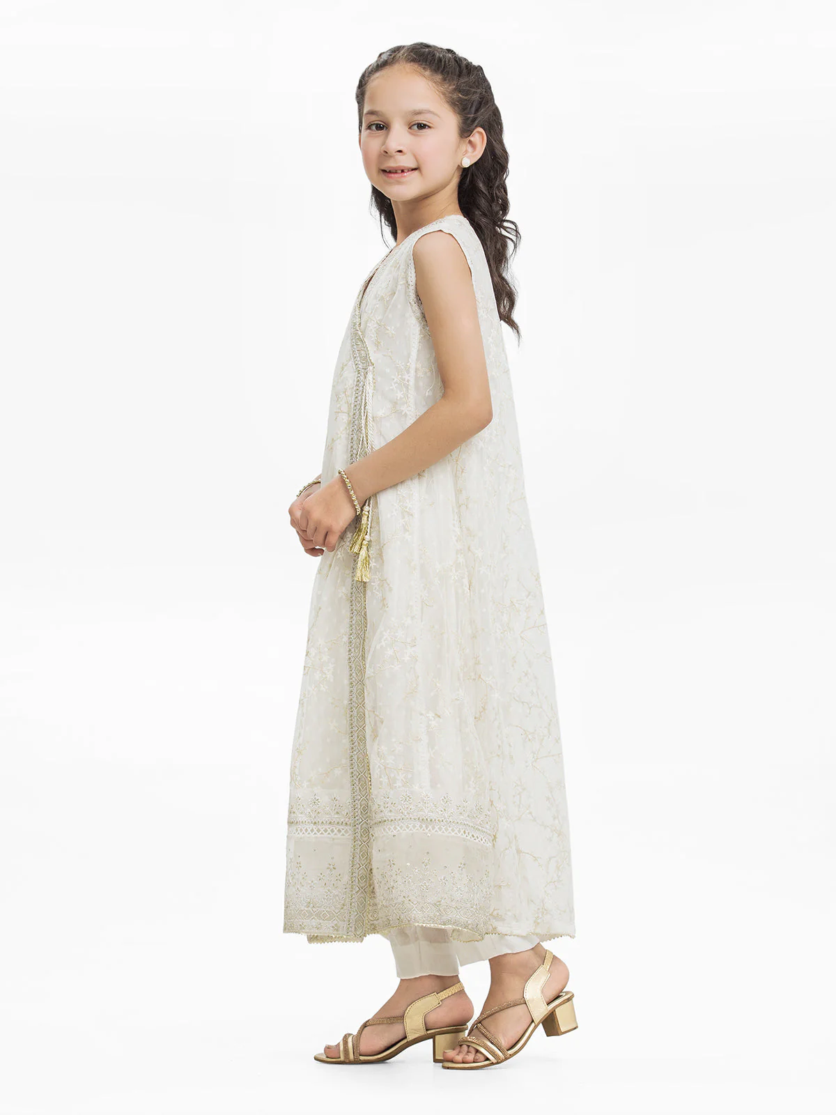 Girl's Off White Pishwas - EGTPLE24-22225ST - Image 3