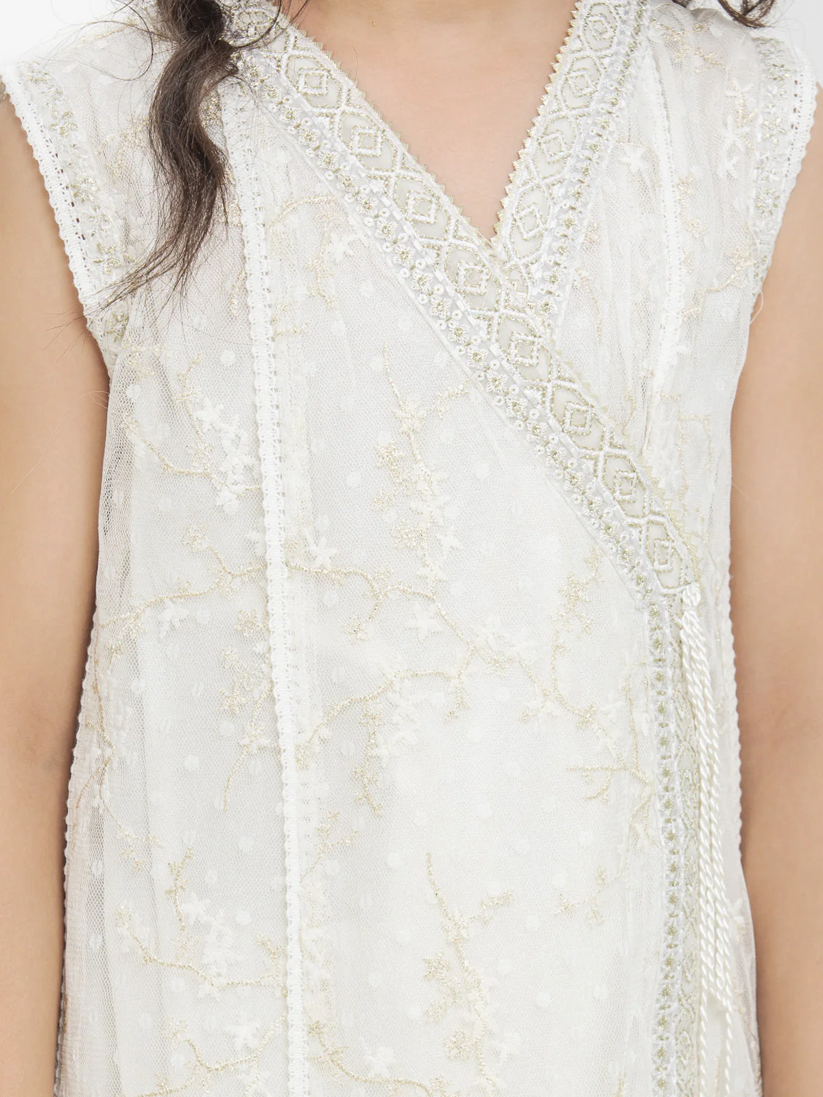 Girl's Off White Pishwas - EGTPLE24-22225ST - Image 4