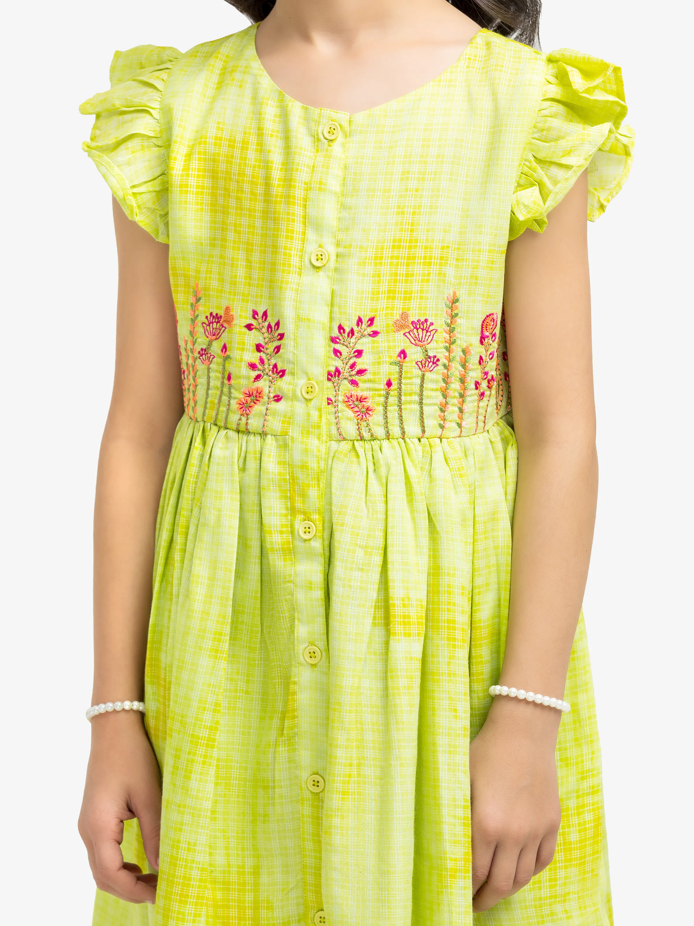 Girl's Parrot Green Frock - EGTF24S-200094 - Image 3