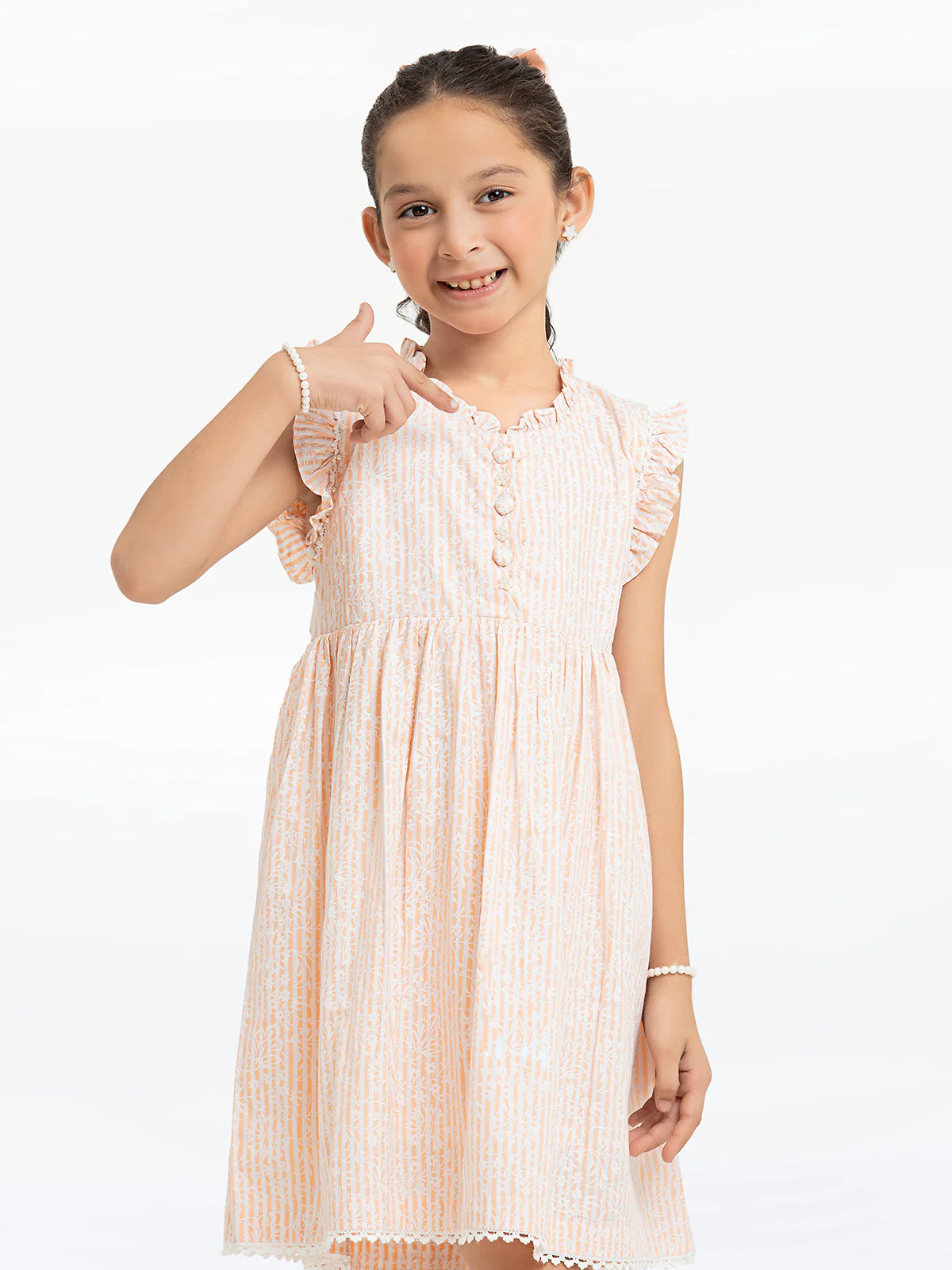 Girl's Peach Frock - EGTF24S-200080 - Image 2