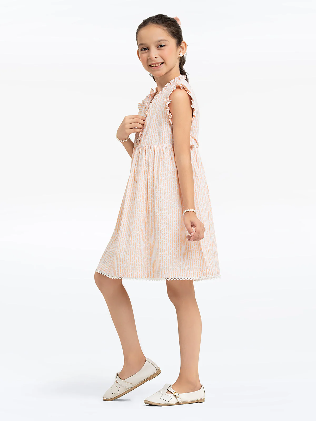 Girl's Peach Frock - EGTF24S-200080 - Image 4
