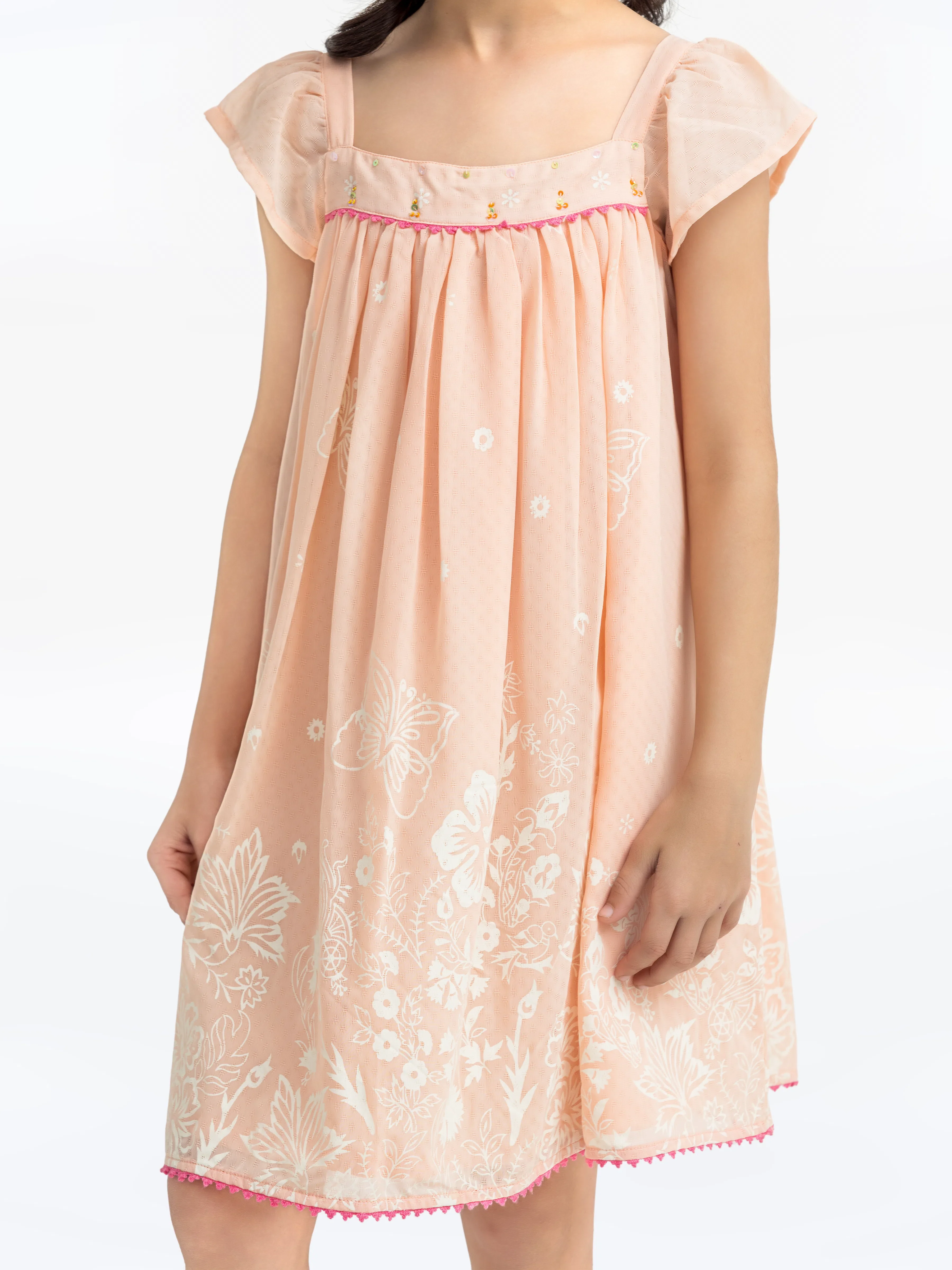 Girl's Peach Frock - EGTF24S-200089 - Image 2
