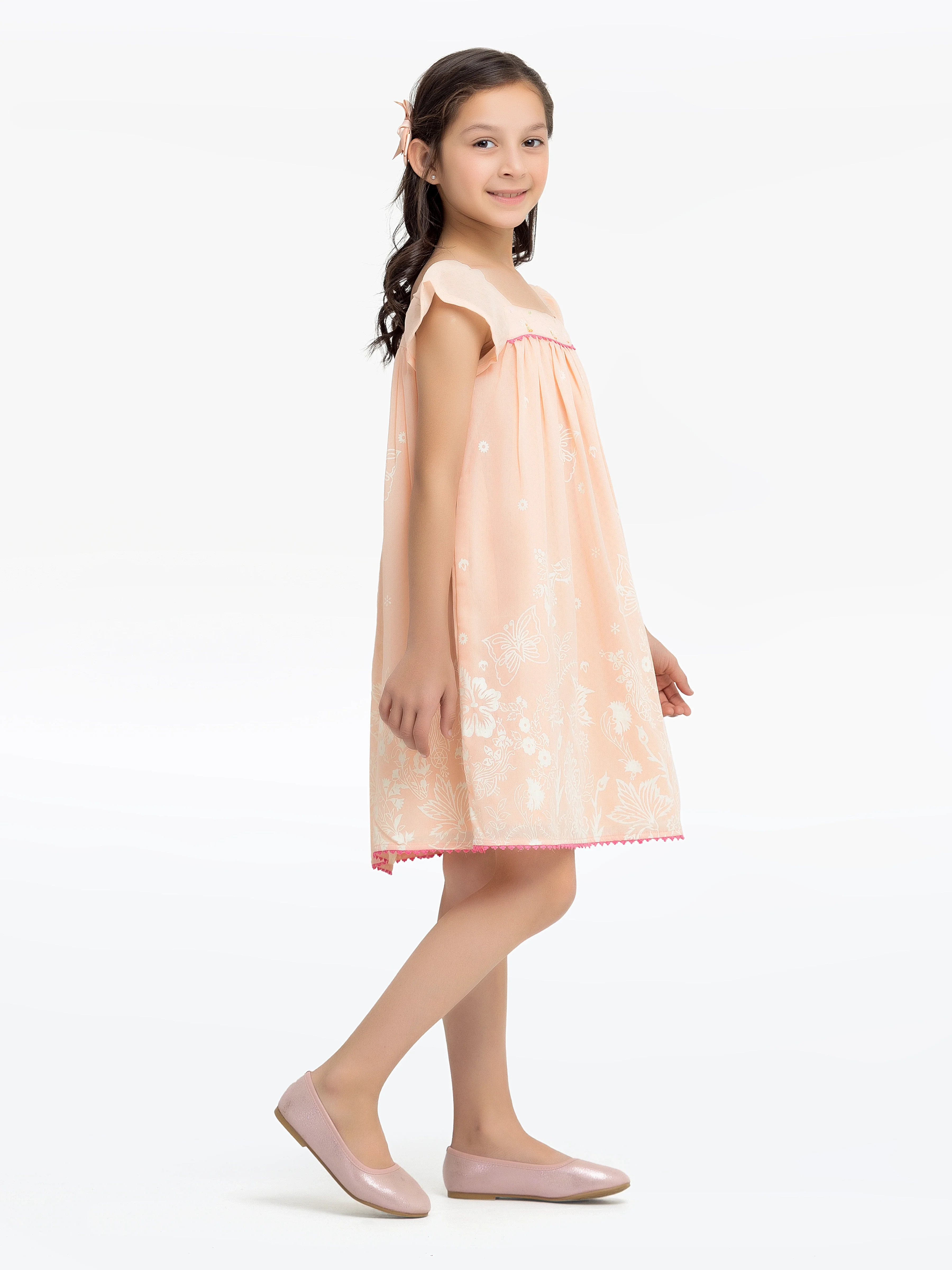 Girl's Peach Frock - EGTF24S-200089 - Image 3