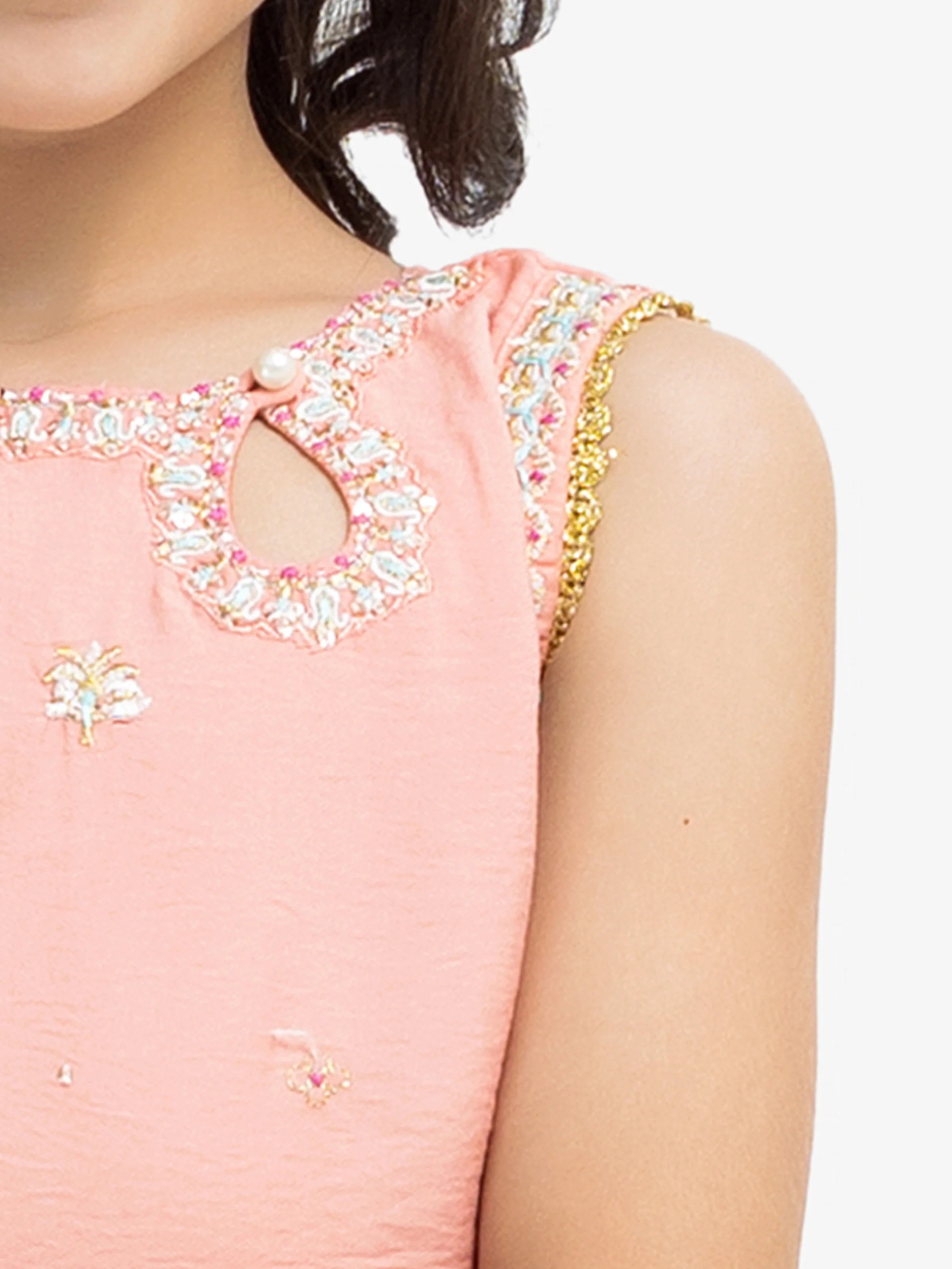 Girl's Peach Pishwas - EGTKE24-70764ST - Image 4