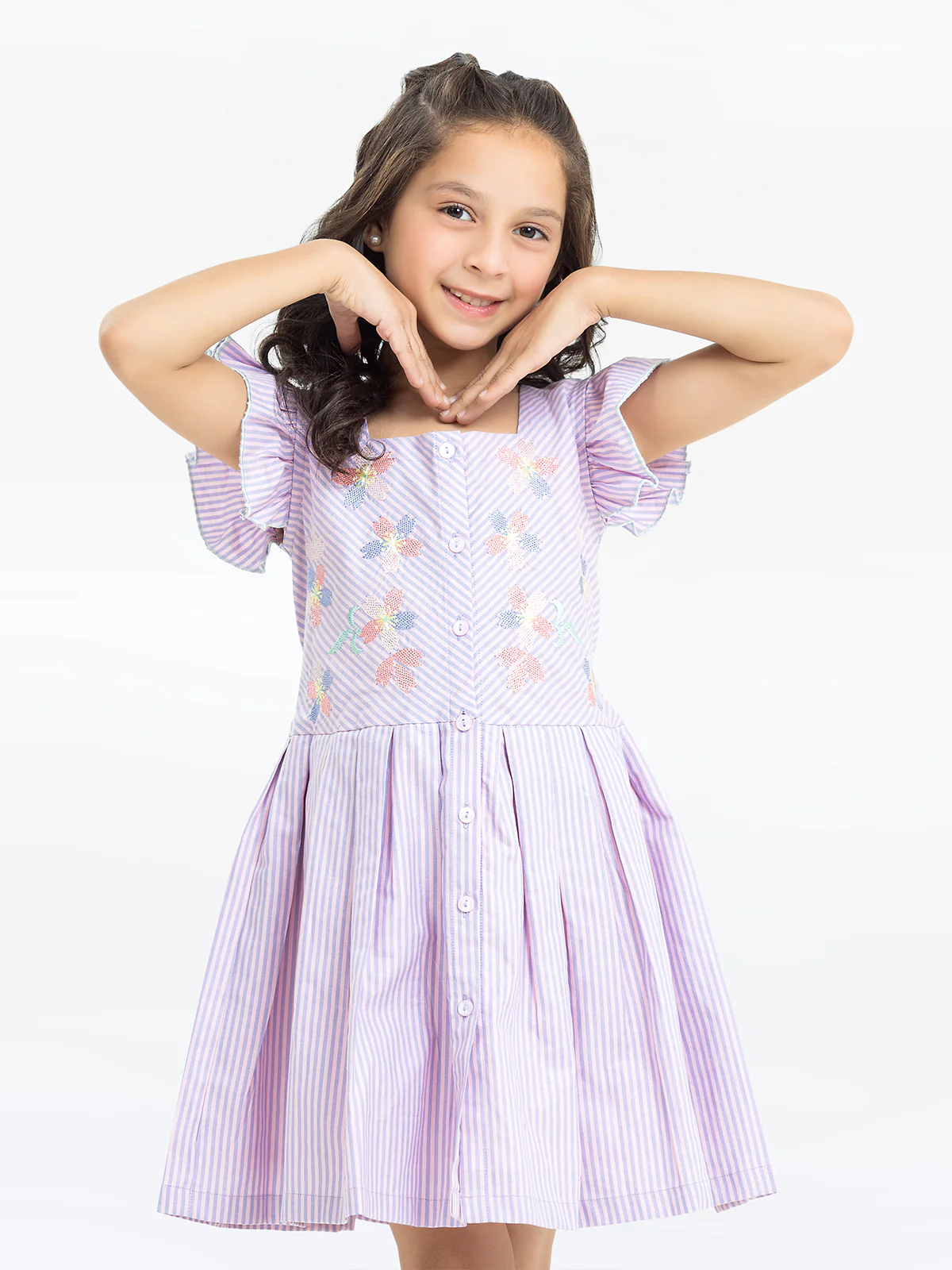 Girl's Pink Lavender Frock - EGTF24S-200098 - Image 2