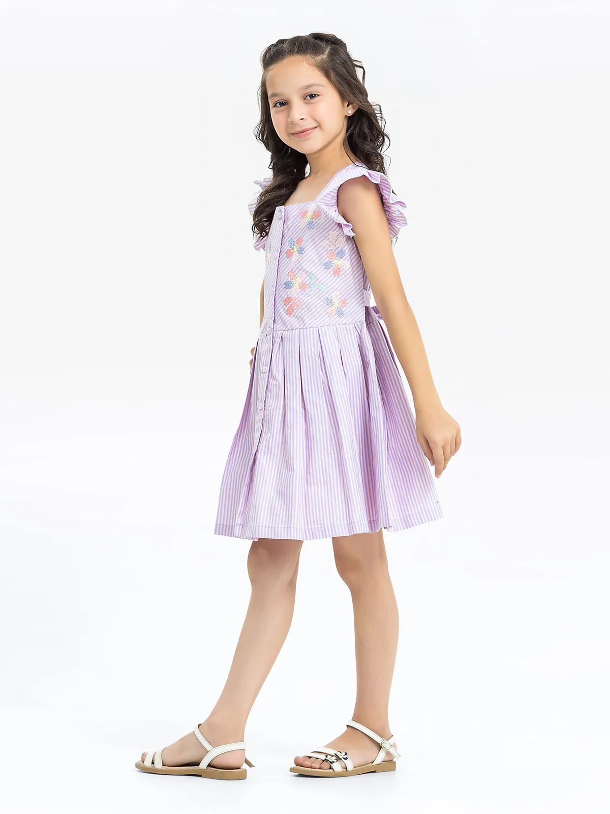 Girl's Pink Lavender Frock - EGTF24S-200098 - Image 4
