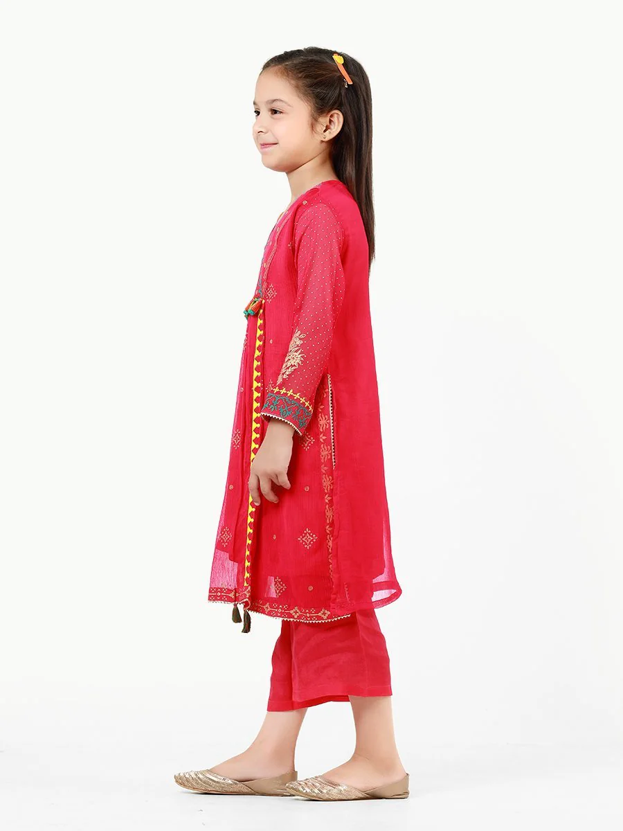 Girl's Pink Pishwas - EGTP22-22182SD - Image 4