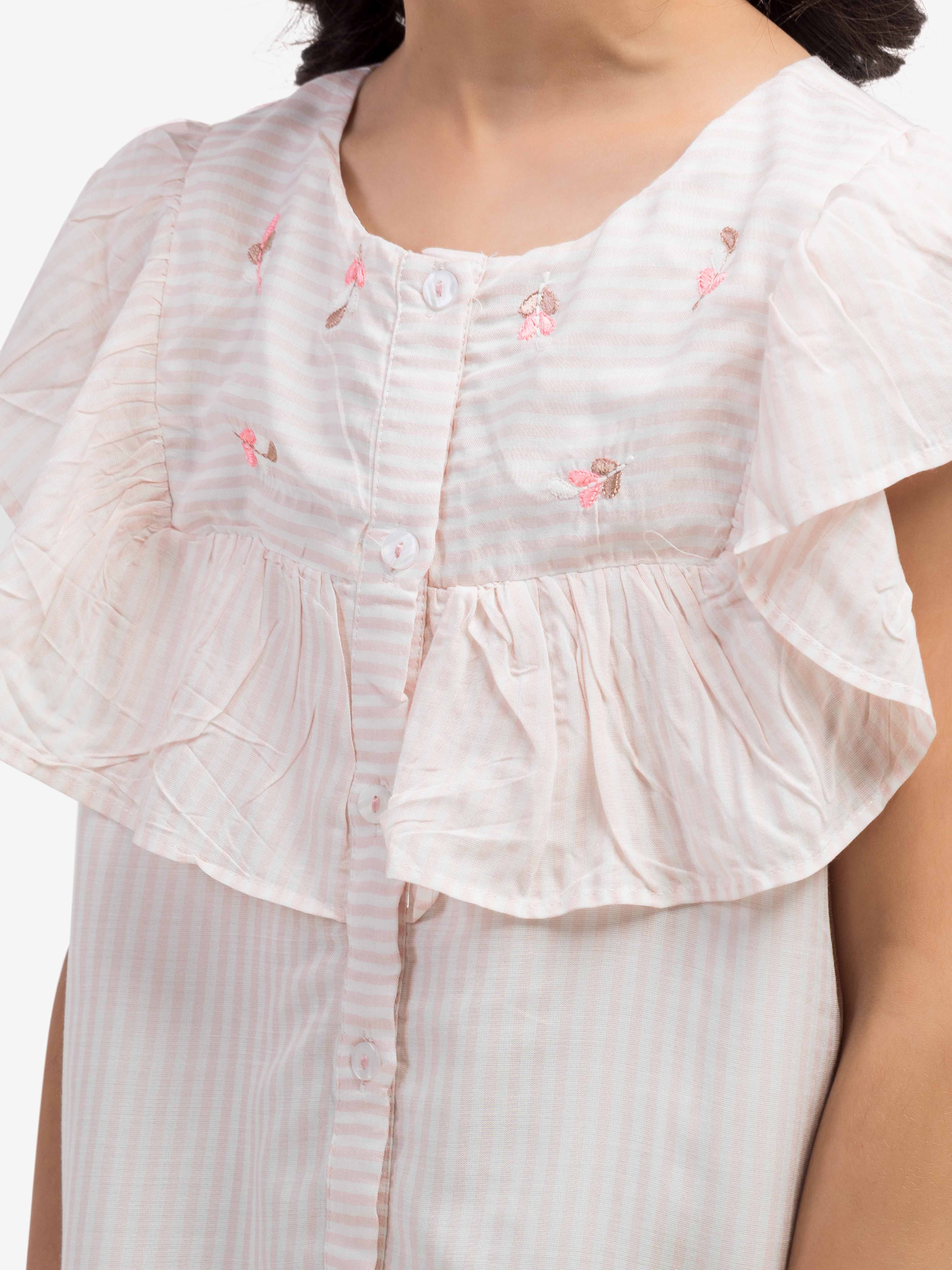 Girl's Pink & White Frock - EGTF24-200101 - Image 2