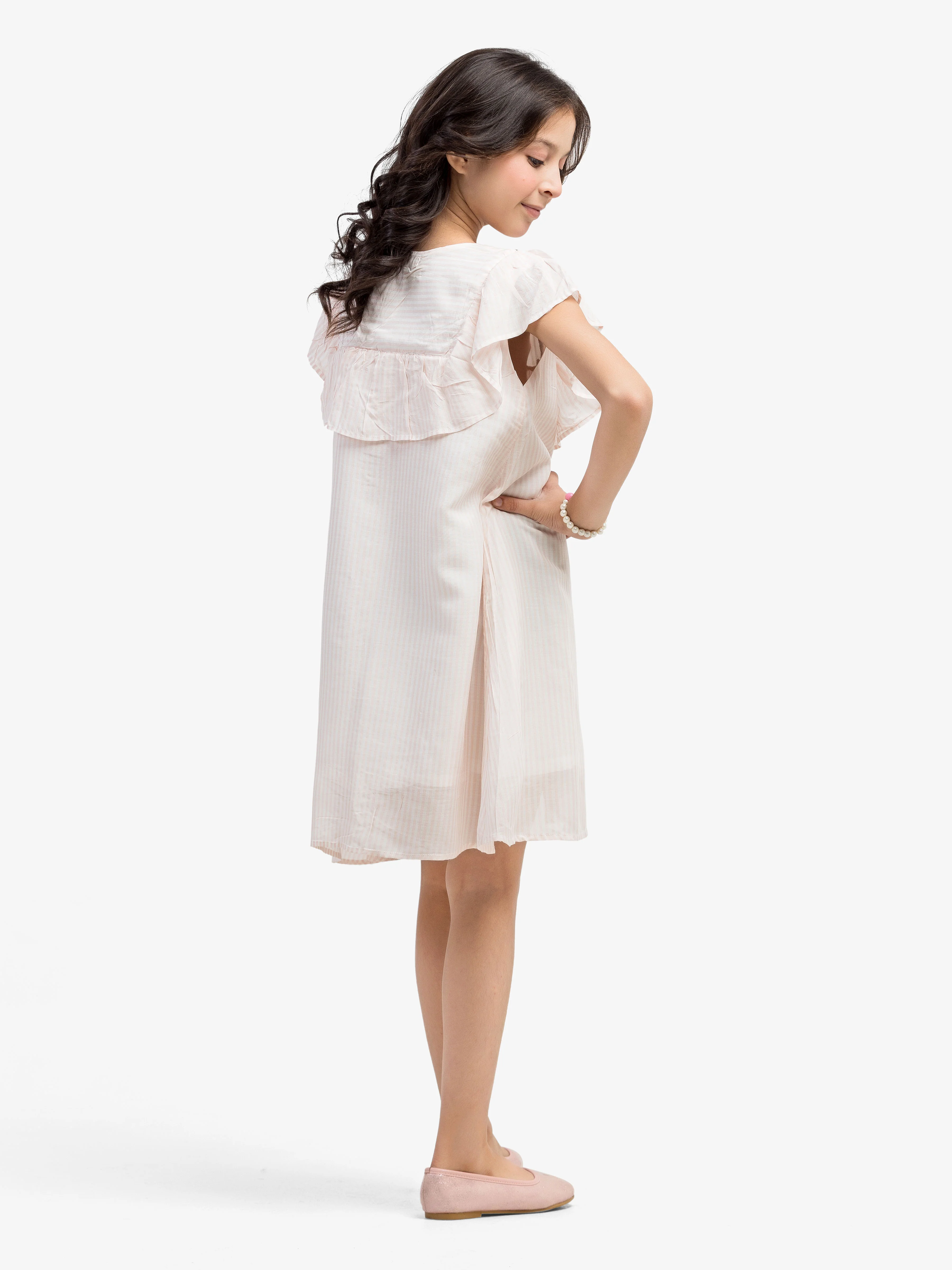 Girl's Pink & White Frock - EGTF24-200101 - Image 5