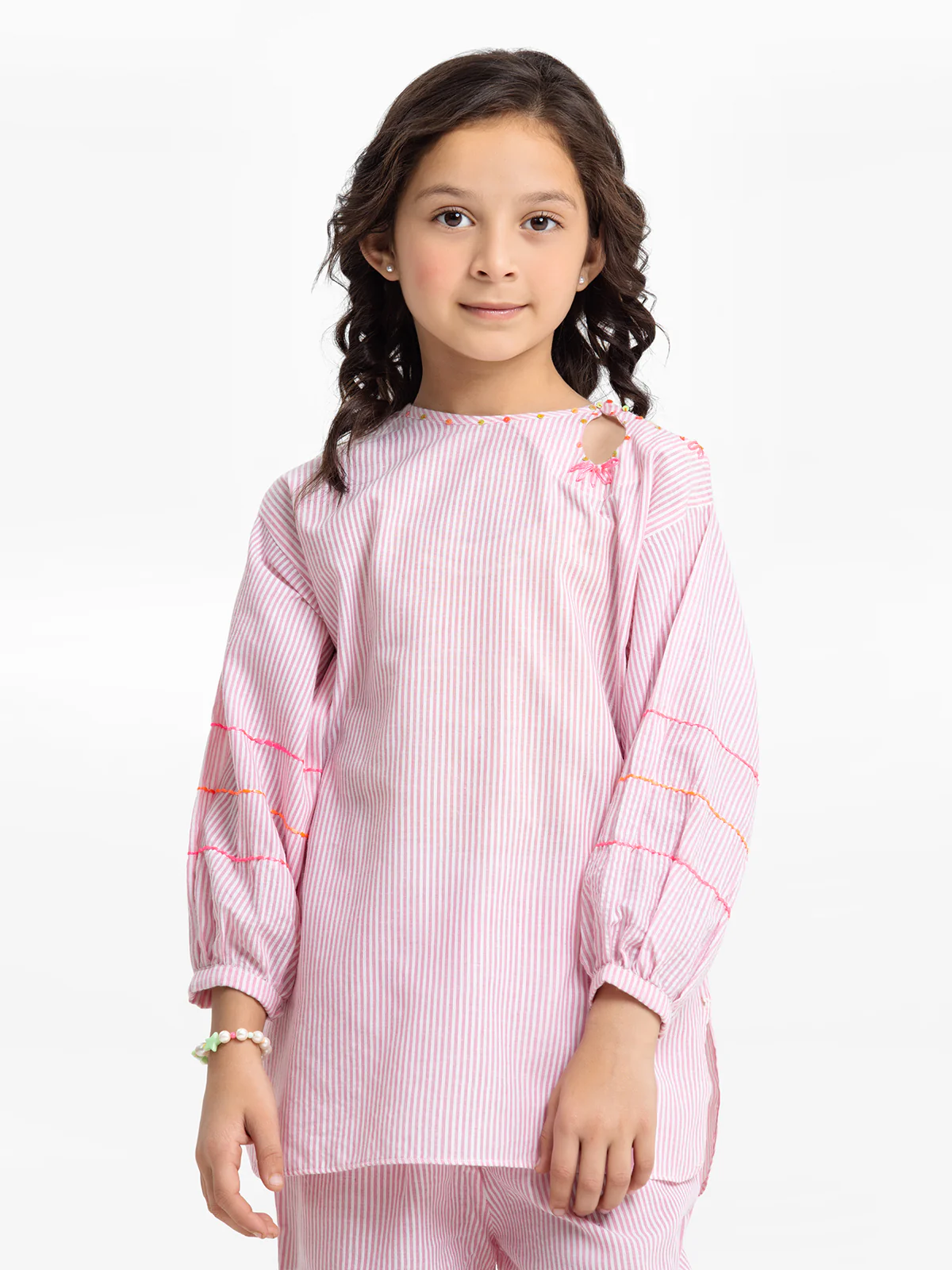Girl's Pink & White Co-ord Set - EGTCS23-013 - Image 2