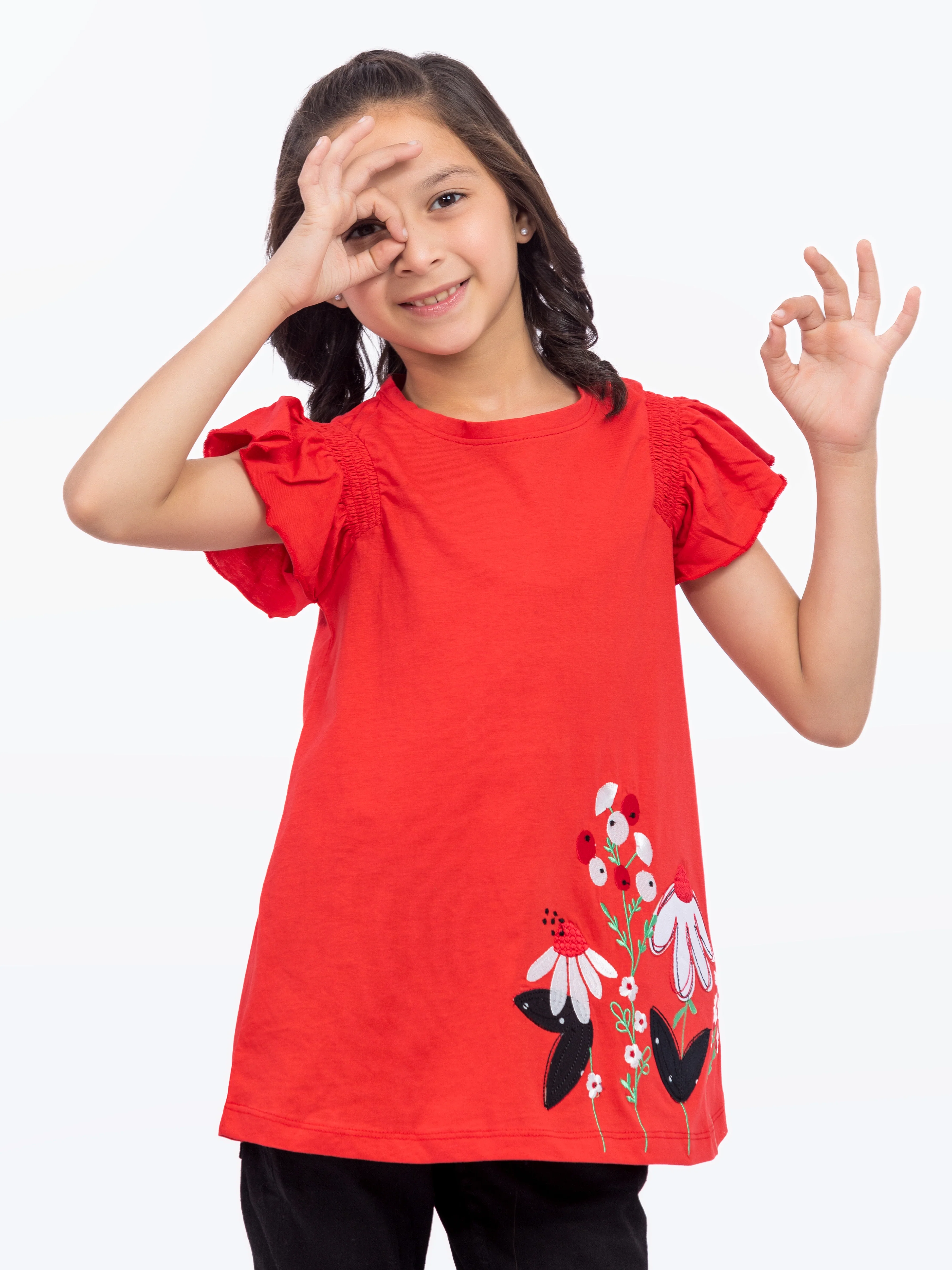 Girl's Red Frock - EGTFK24-003 - Image 2