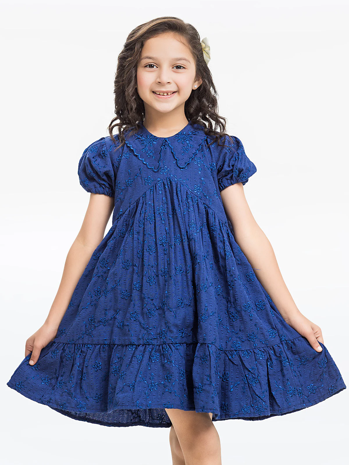 Girl's Royal Blue Frock - EGTF24S-200056 - Image 2
