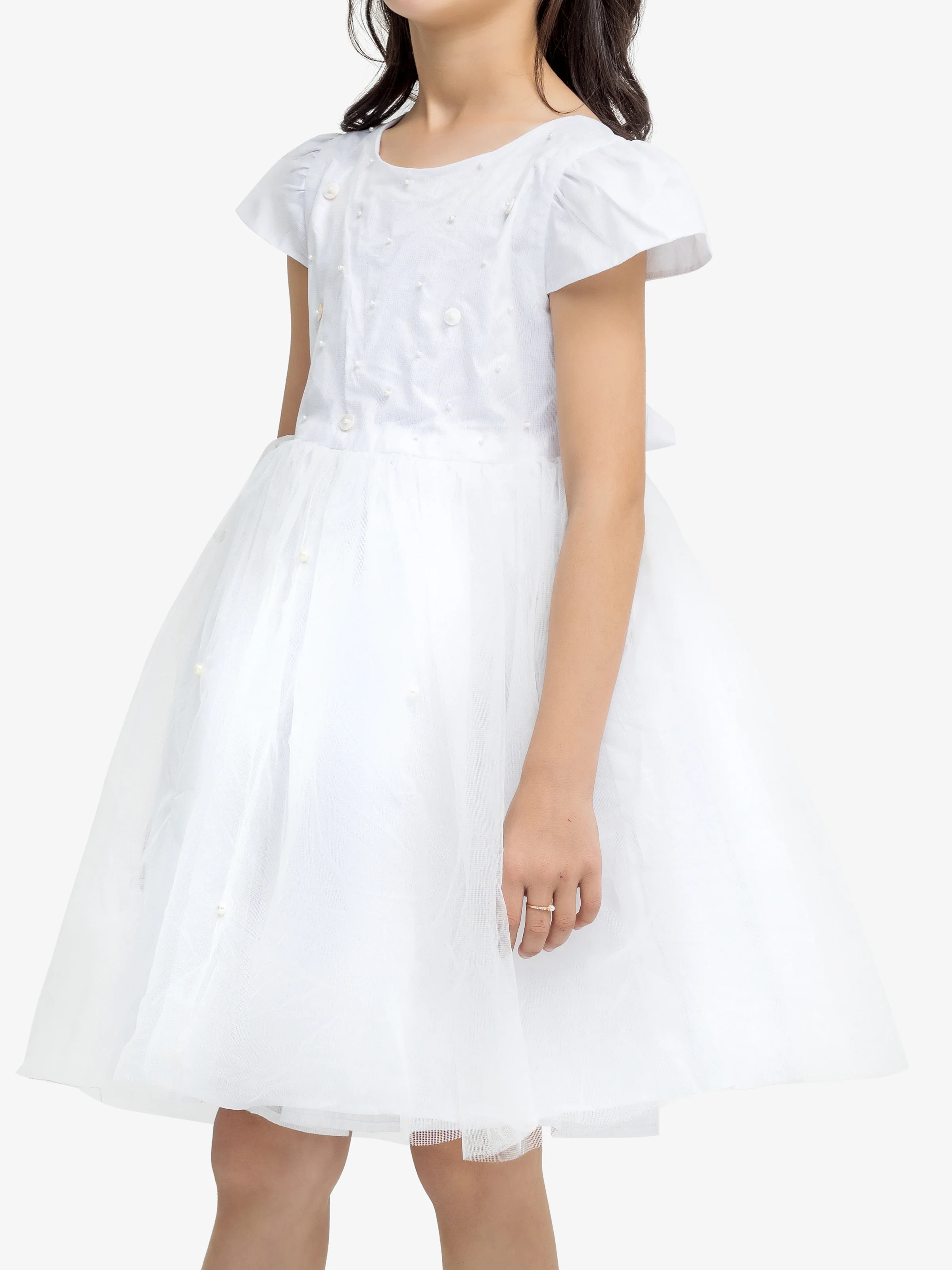 Girl's White Frock - EGTF24-200075 - Image 3