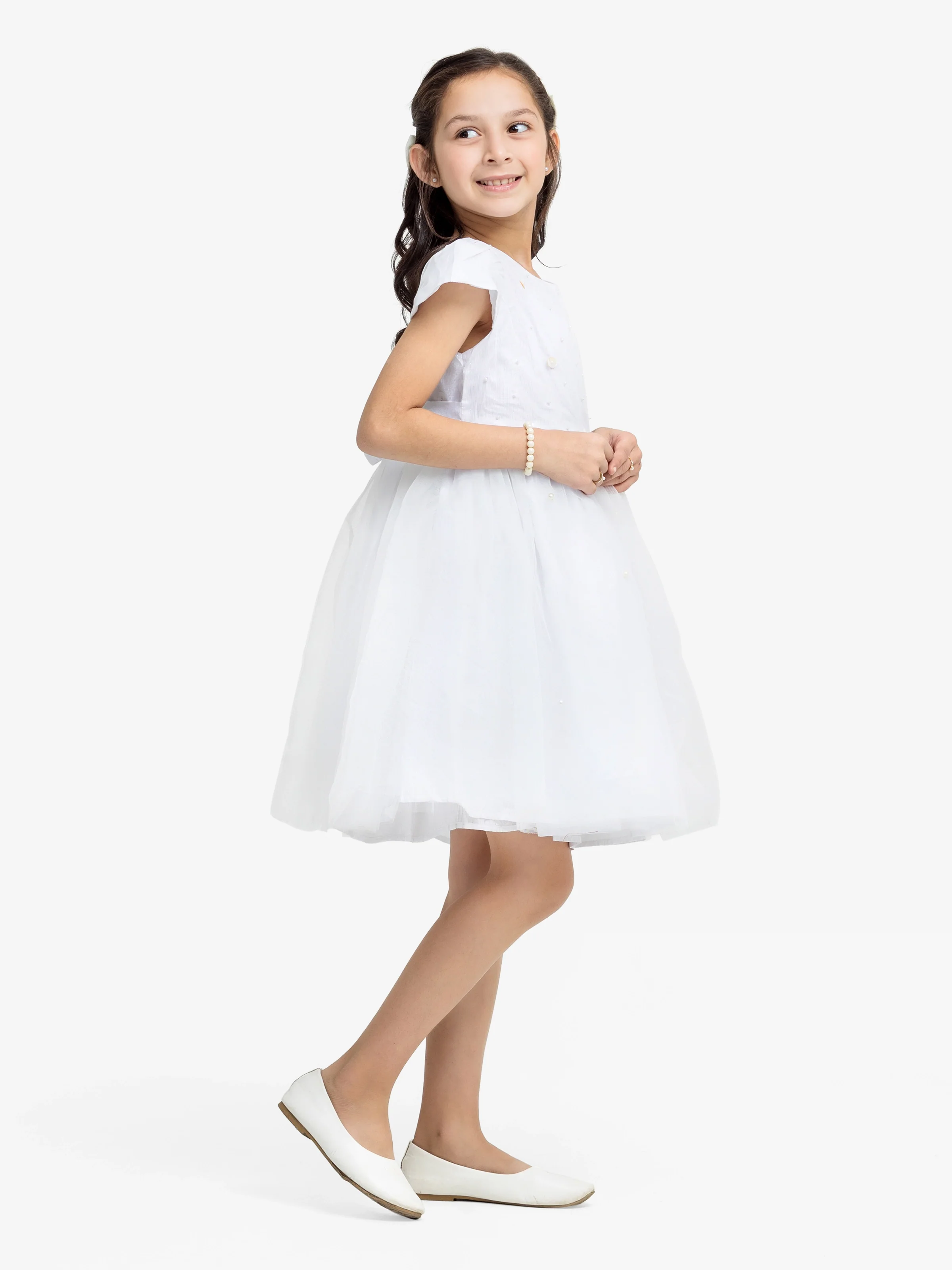 Girl's White Frock - EGTF24-200075 - Image 4