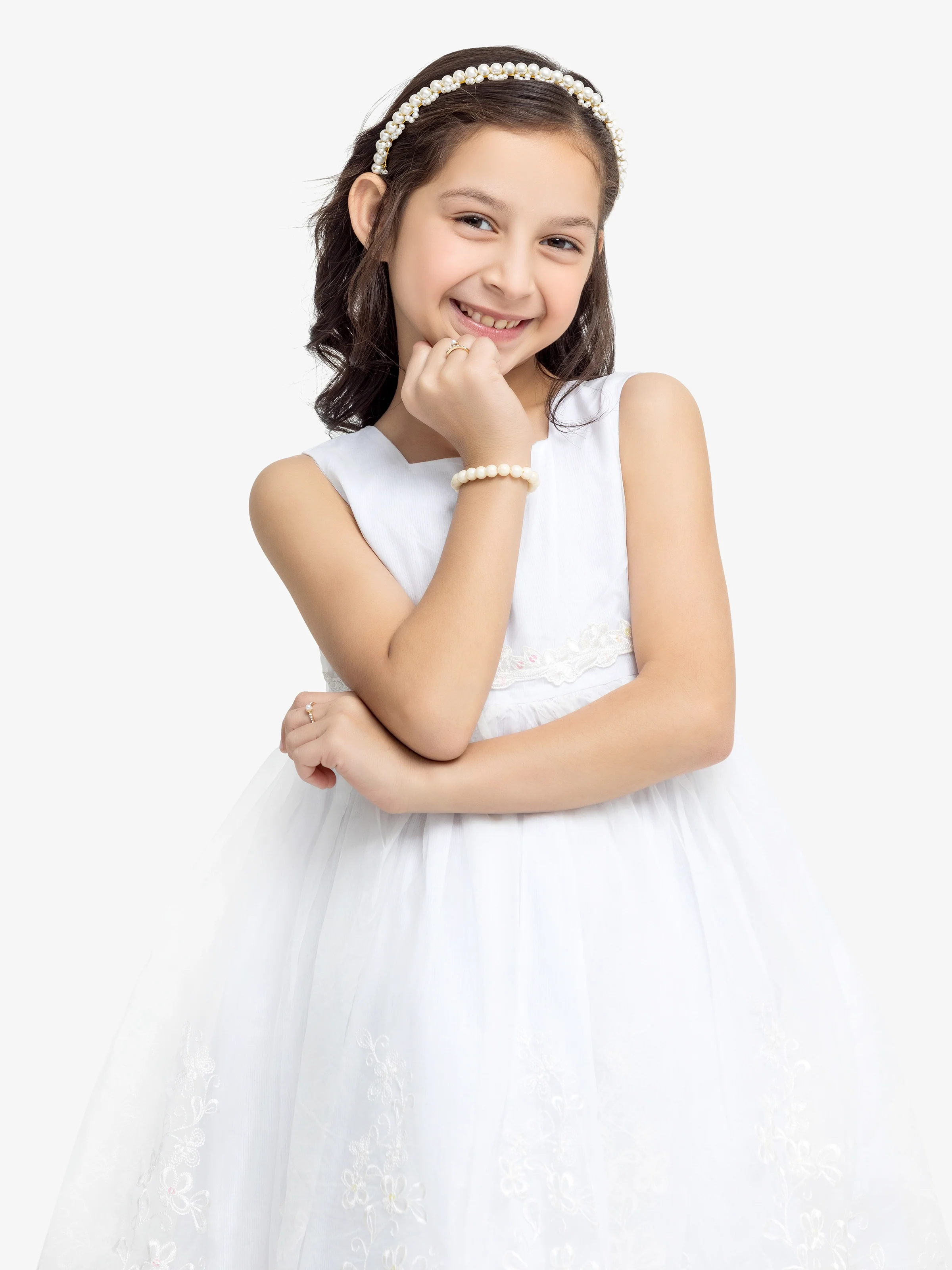 Girl's White Frock - EGTF24-200082 - Image 2