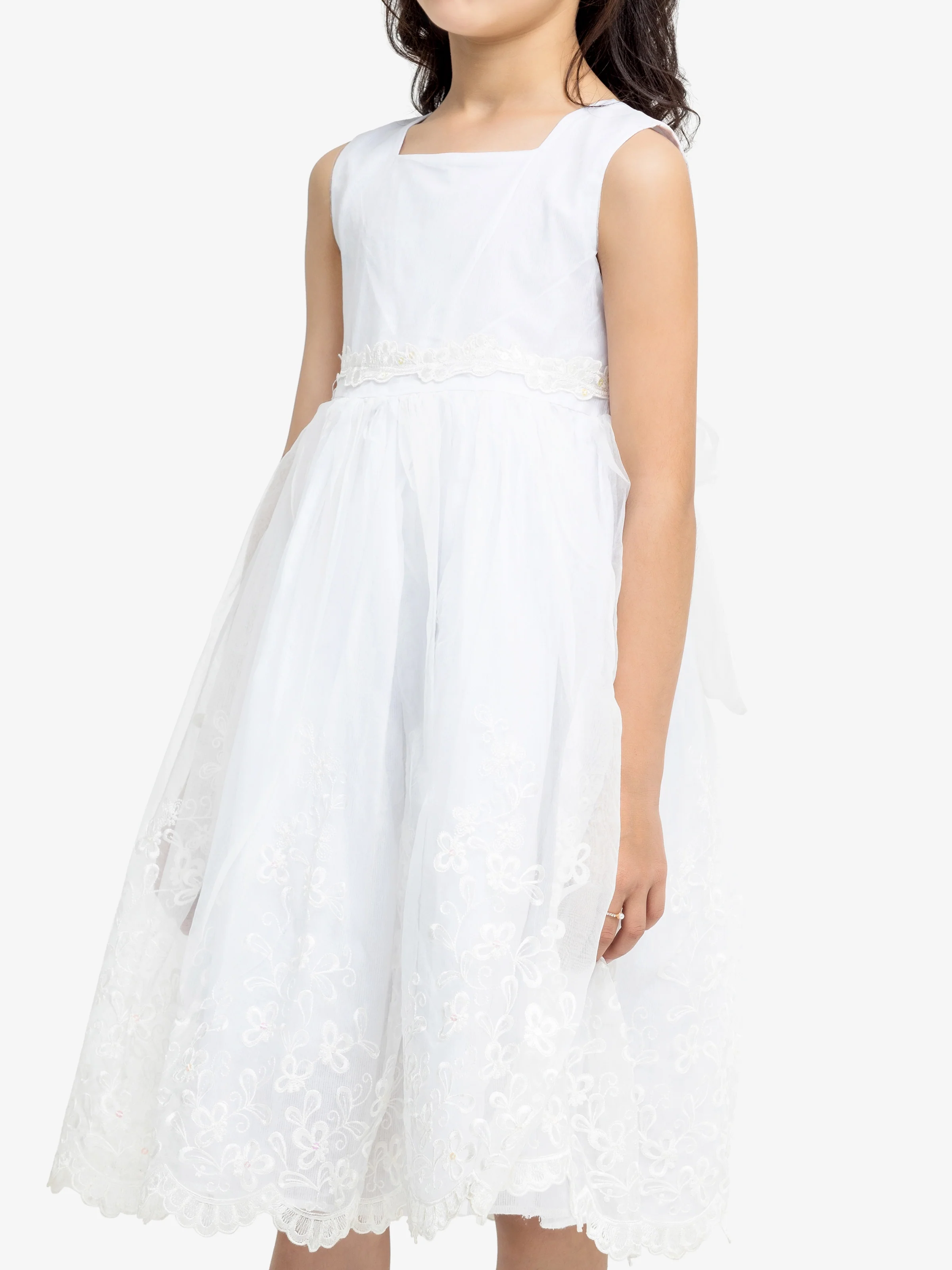 Girl's White Frock - EGTF24-200082 - Image 3