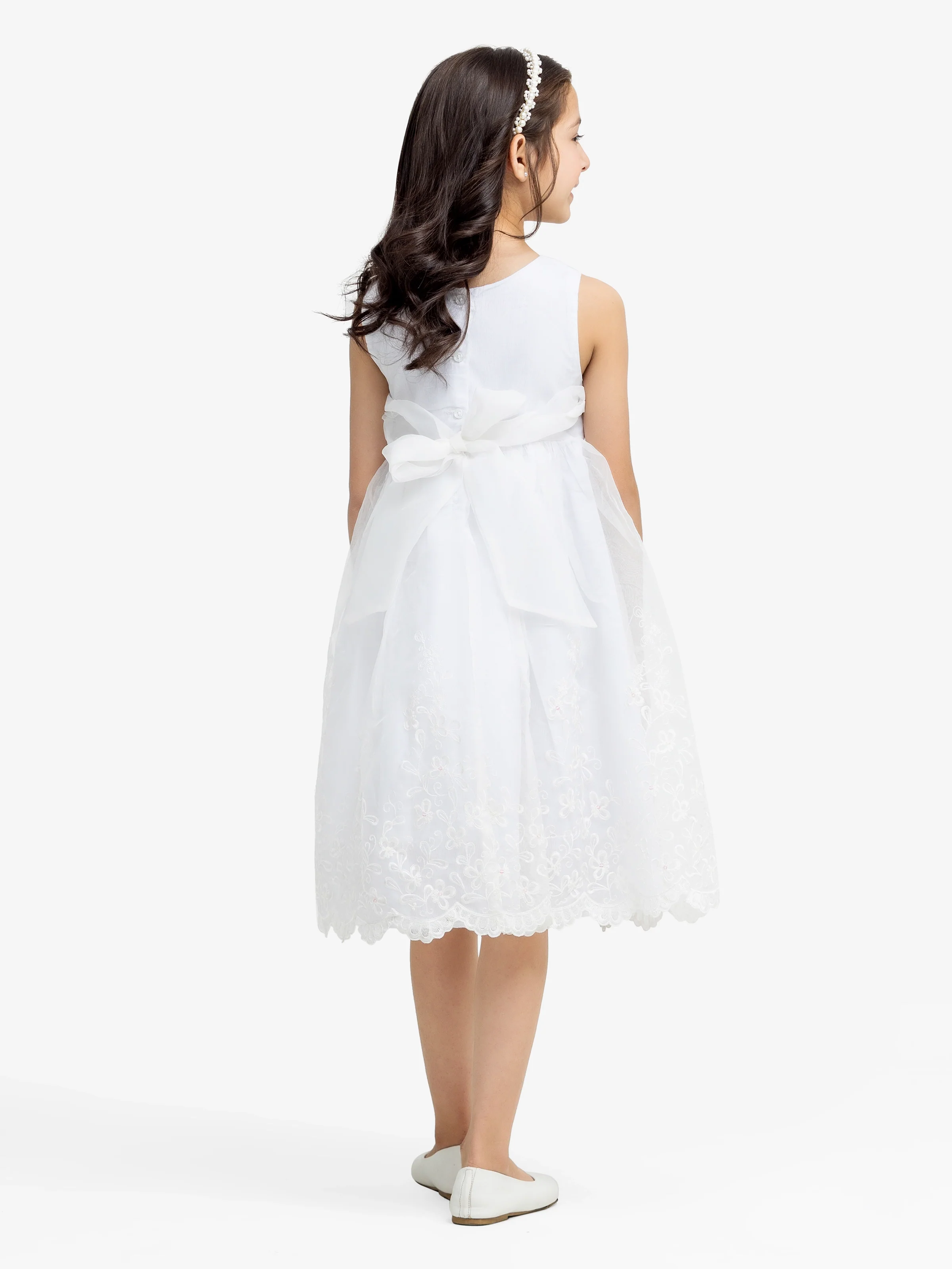 Girl's White Frock - EGTF24-200082 - Image 5