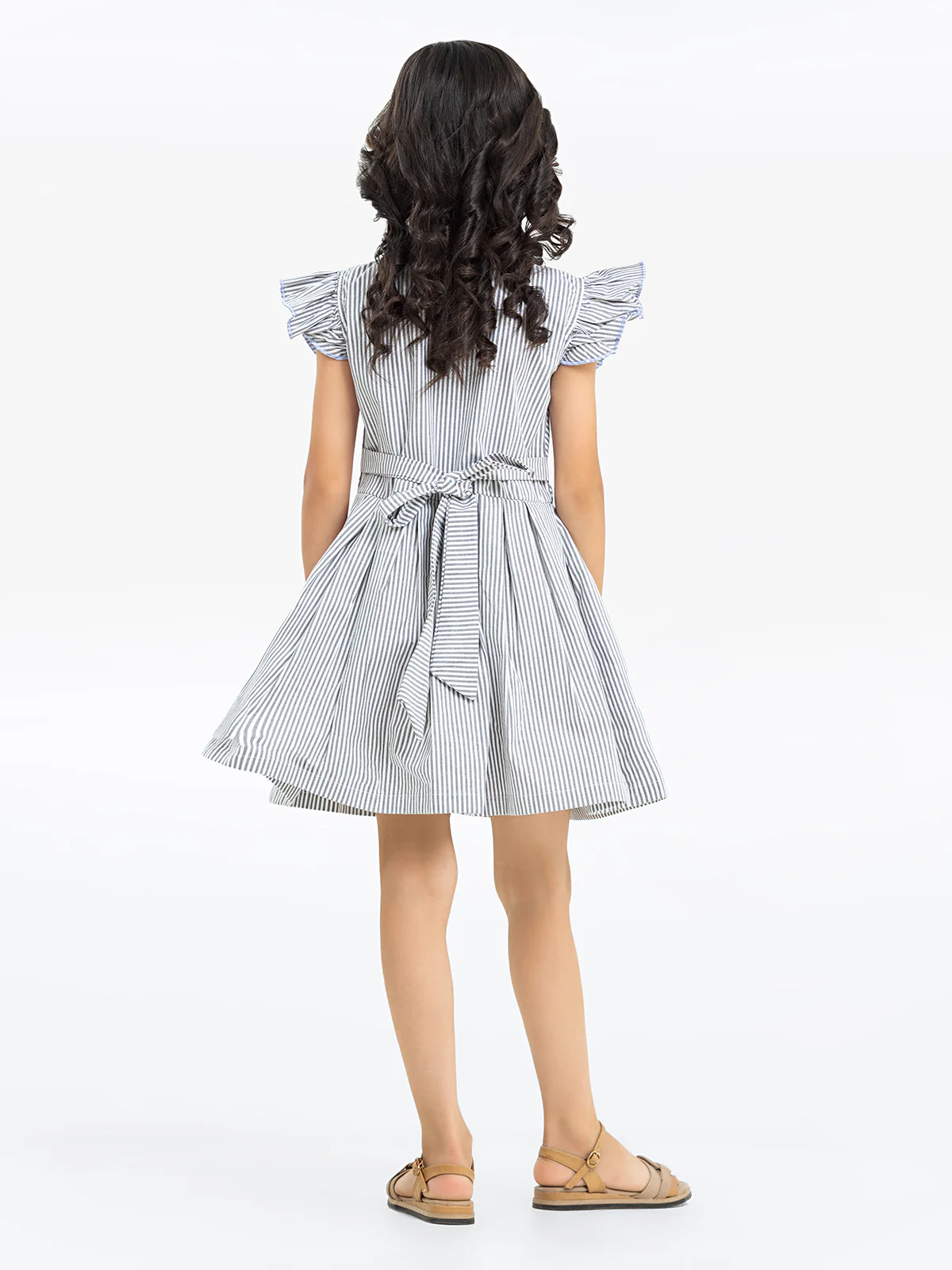 Girl's White & Grey Frock - EGTF24S-200099 - Image 5