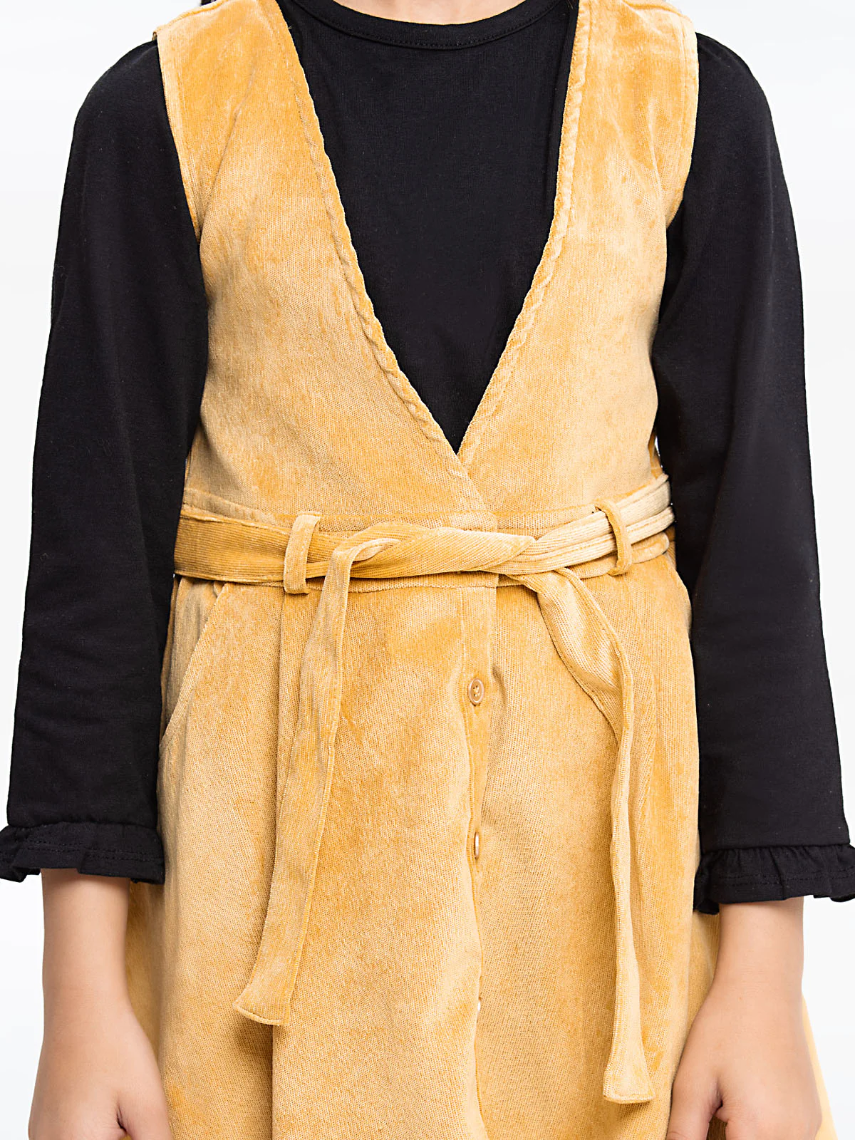 Girl's Yellow & Black Frock - EGTFK23W-200060 - Image 4